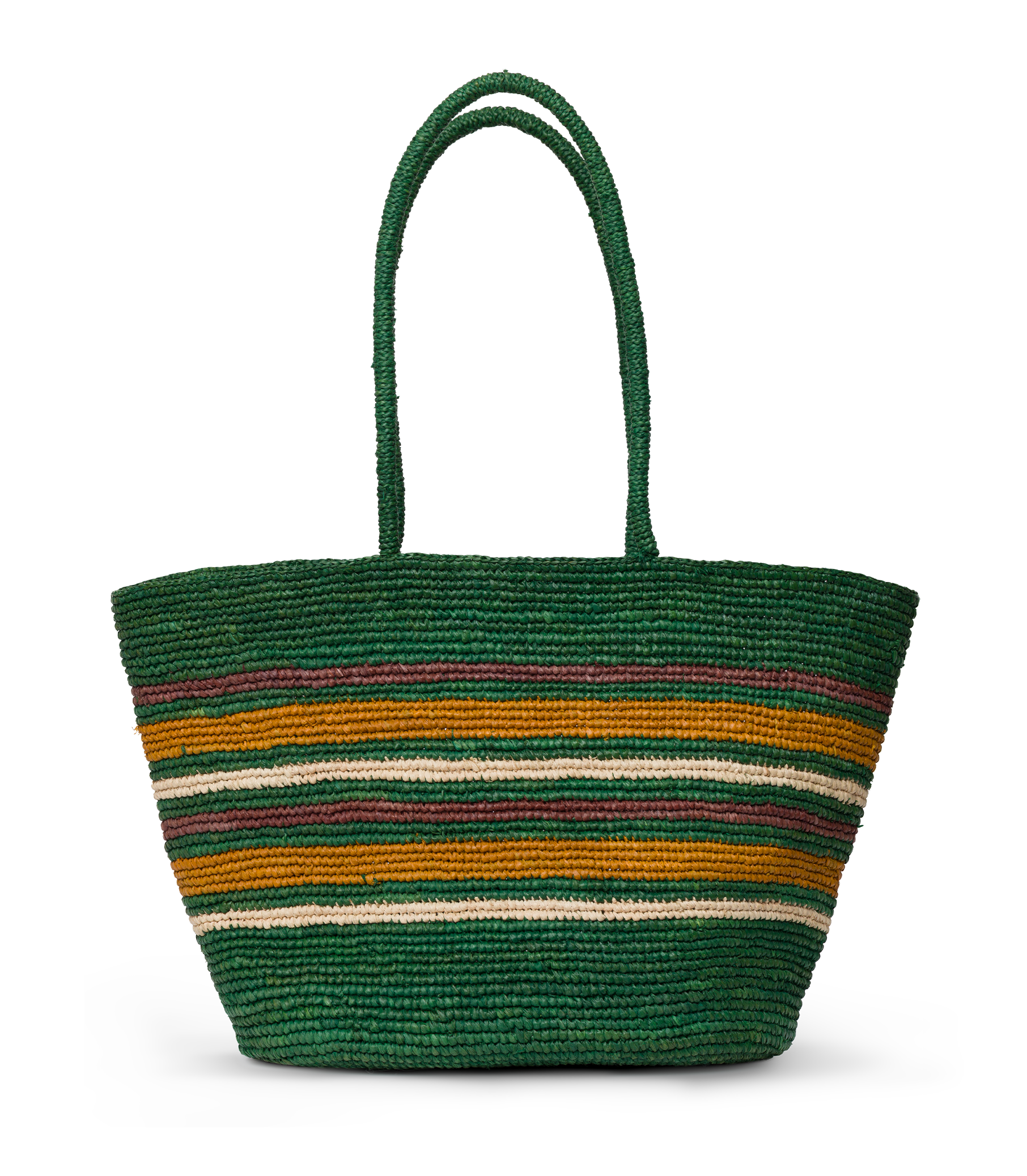 HARBOUR TOTE -- GREEN STRIPED RAFFIA view 5
