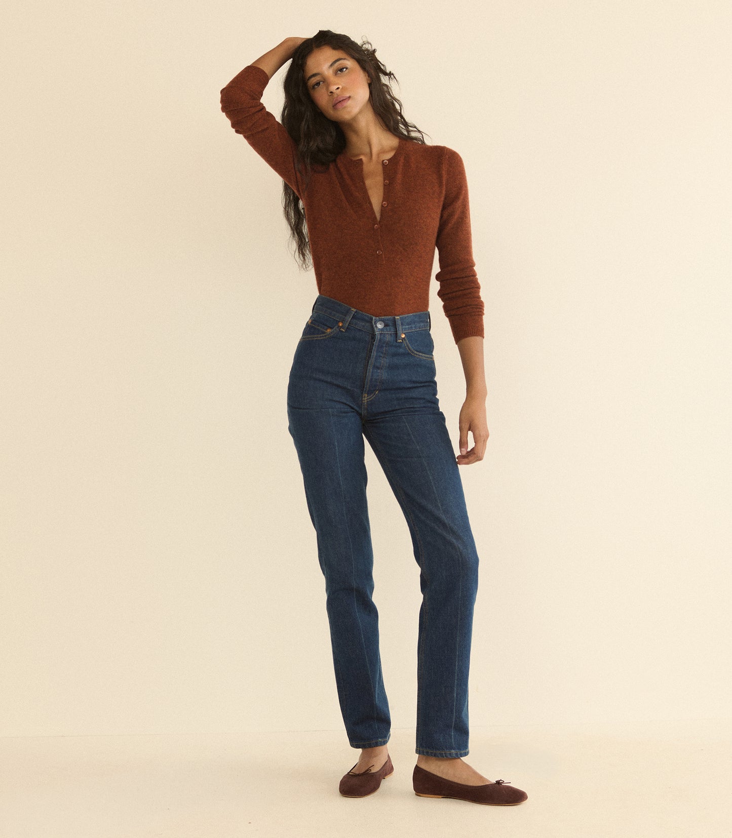 HEATH CASHMERE HENLEY -- EMBER