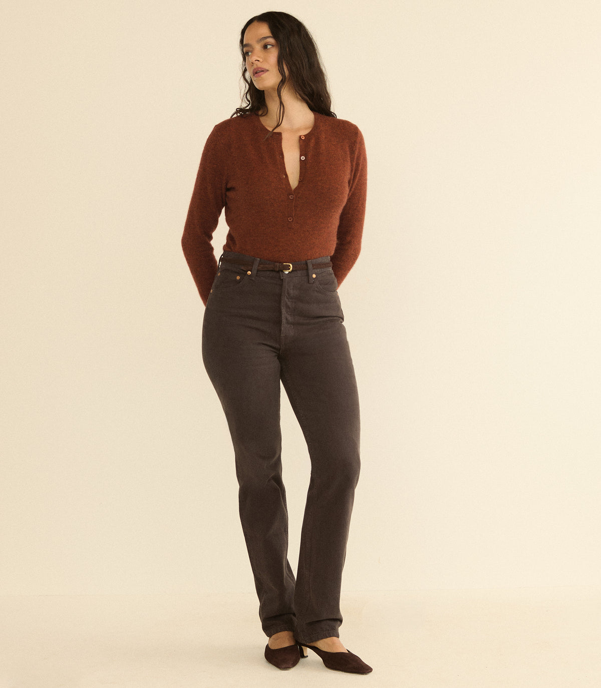 ONDINE JEAN -- EQUESTRIAN BROWN WASH