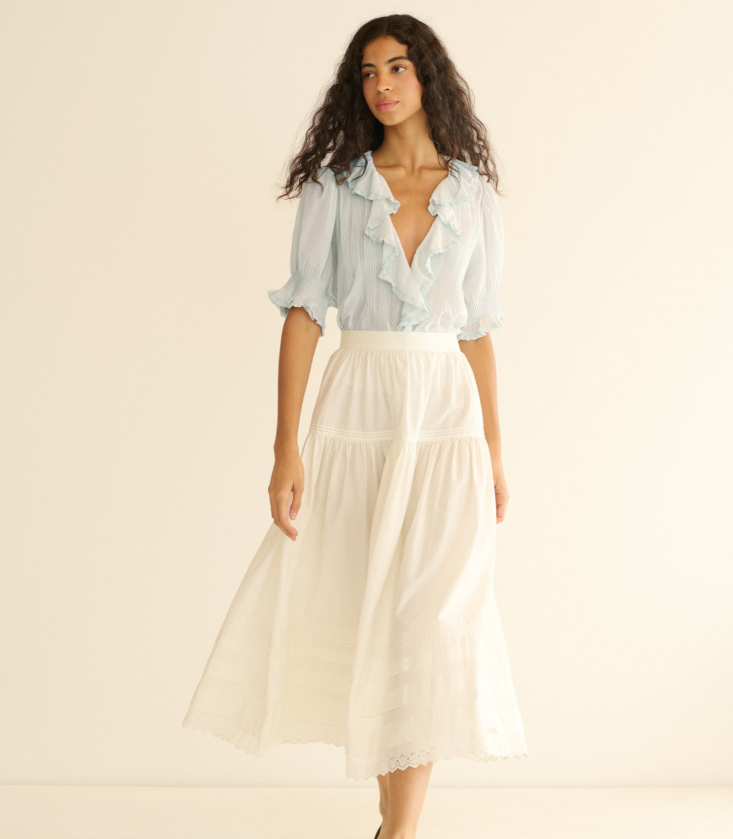 HENRI TOP -- ALICE BLUE