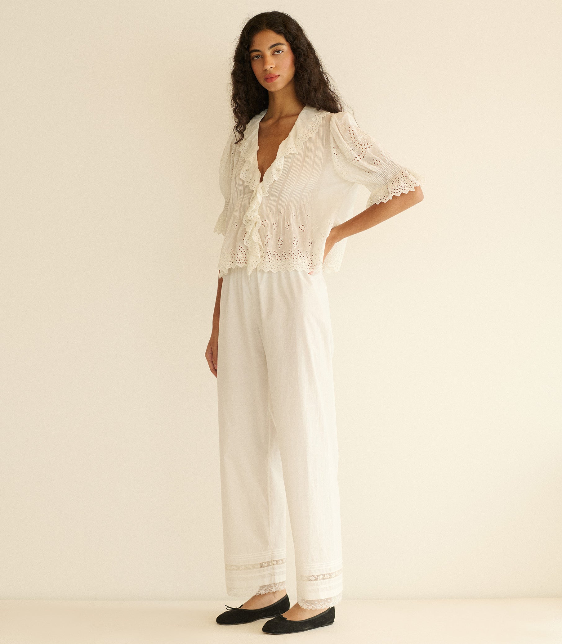 HENRI TOP -- SALT EYELET view 2
