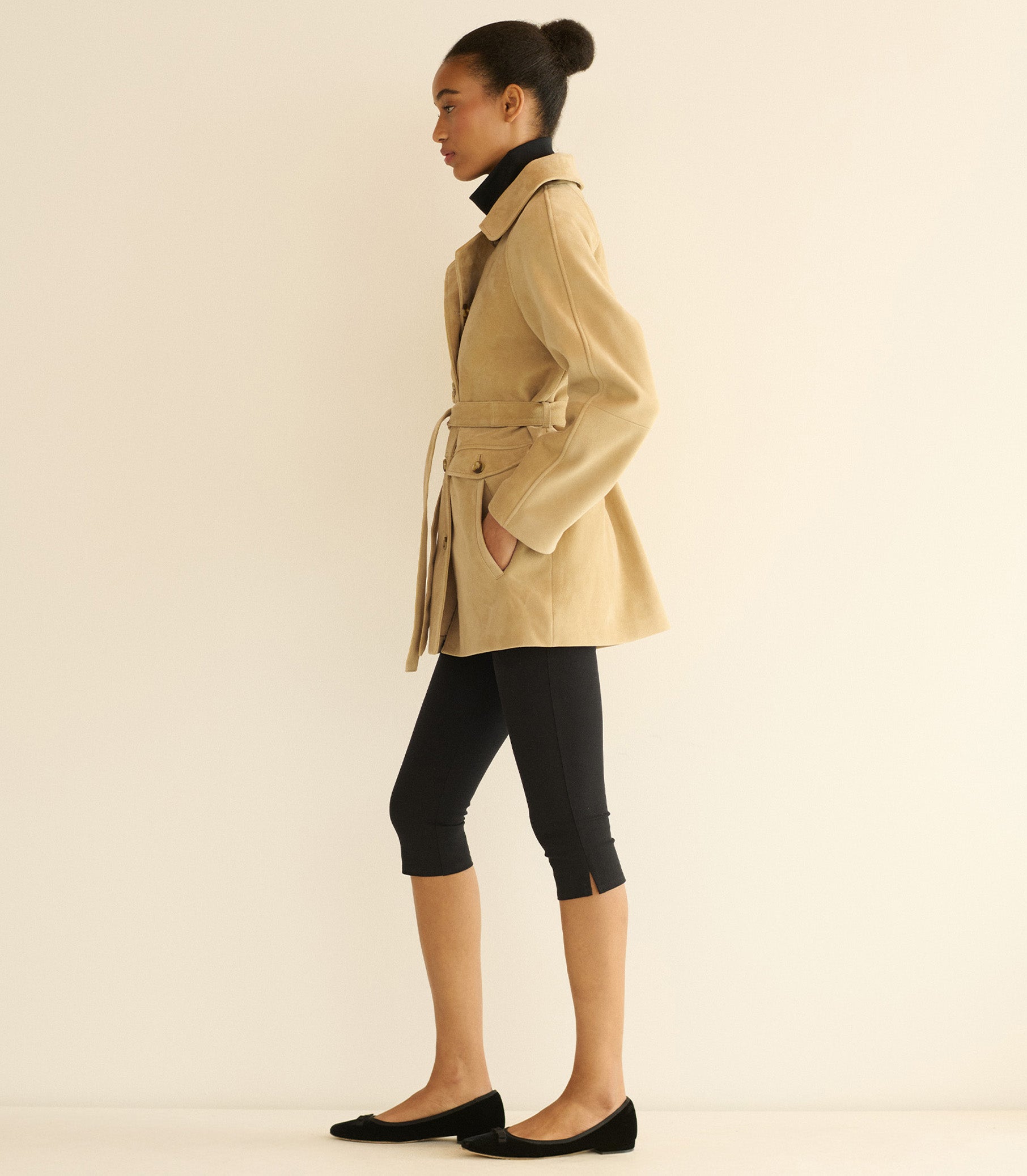 HUTTON SUEDE TRENCH -- BLONDE view 8
