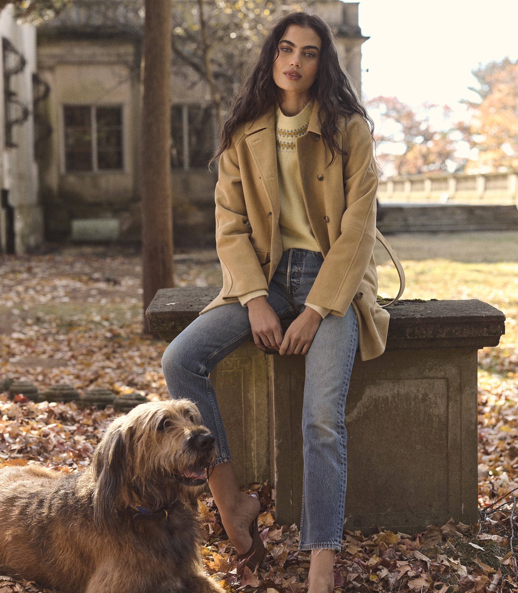 HUTTON SUEDE TRENCH -- BLONDE view 4
