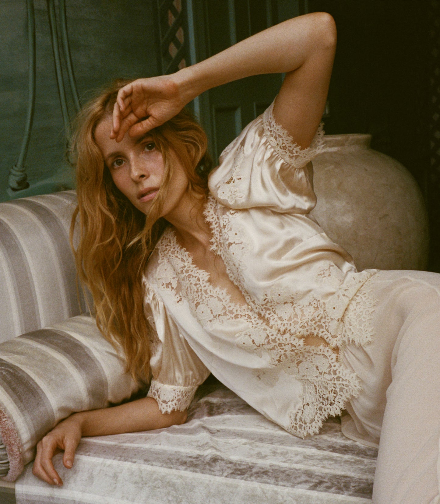 IDELLA SILK SATIN TOP -- CANDLELIGHT