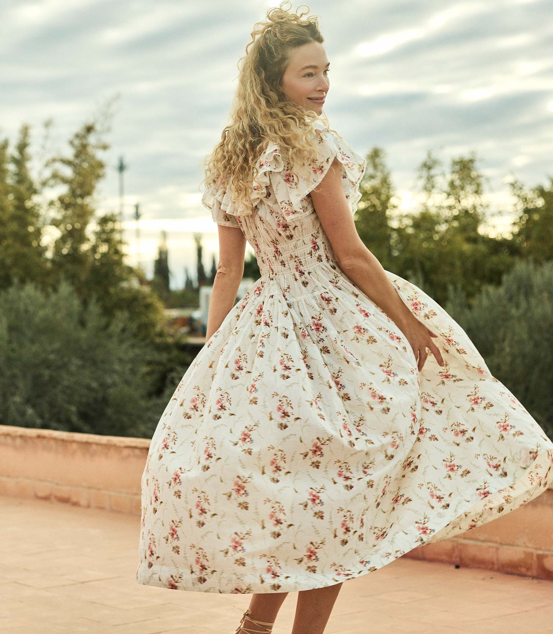 ILLIANA DRESS -- BLANC PRAIRIE ROSE view 3

