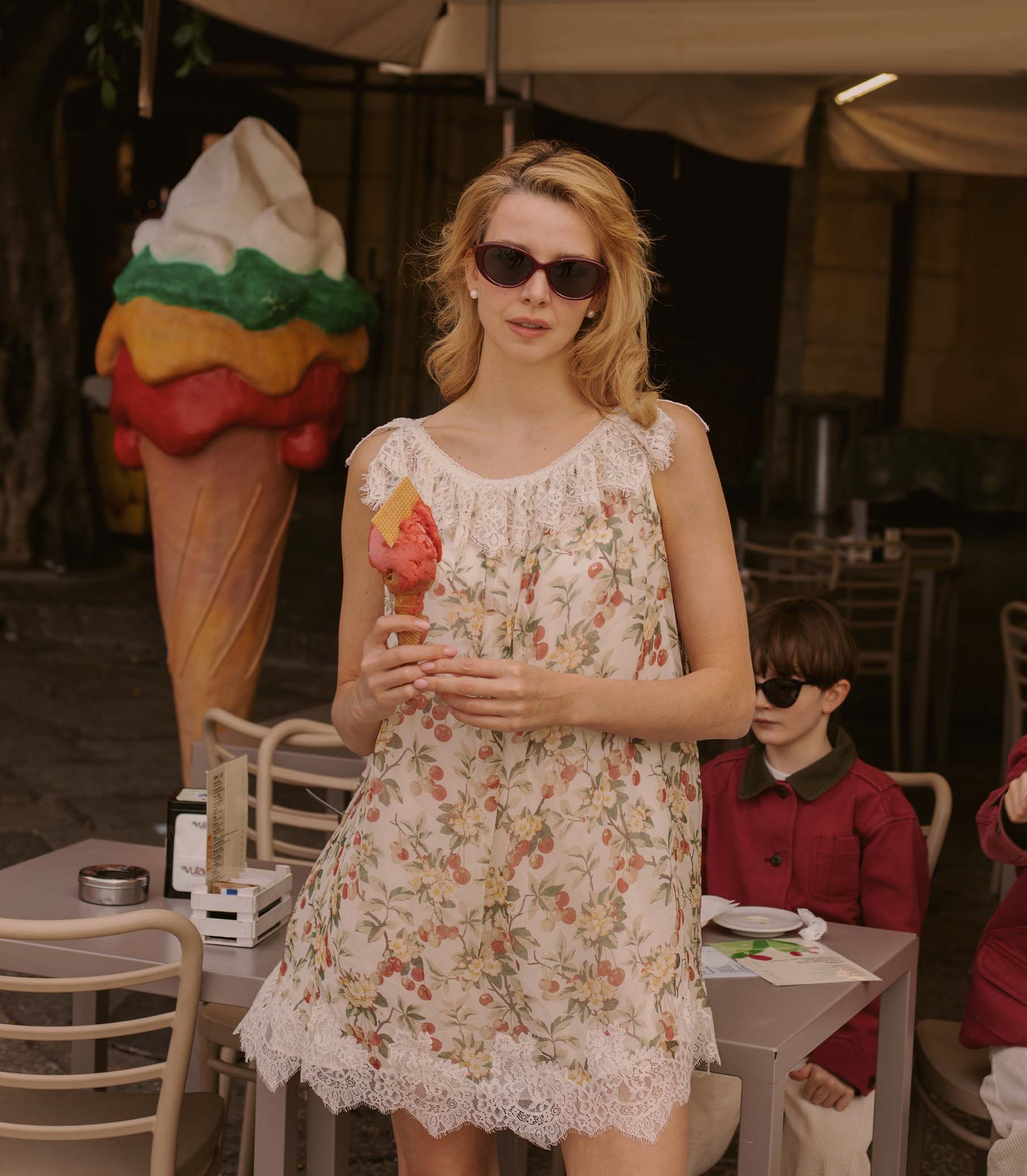 DÔEN BY GARRETT LEIGHT INGÉNUE SUNGLASSES -- LIPSTICK view 2
