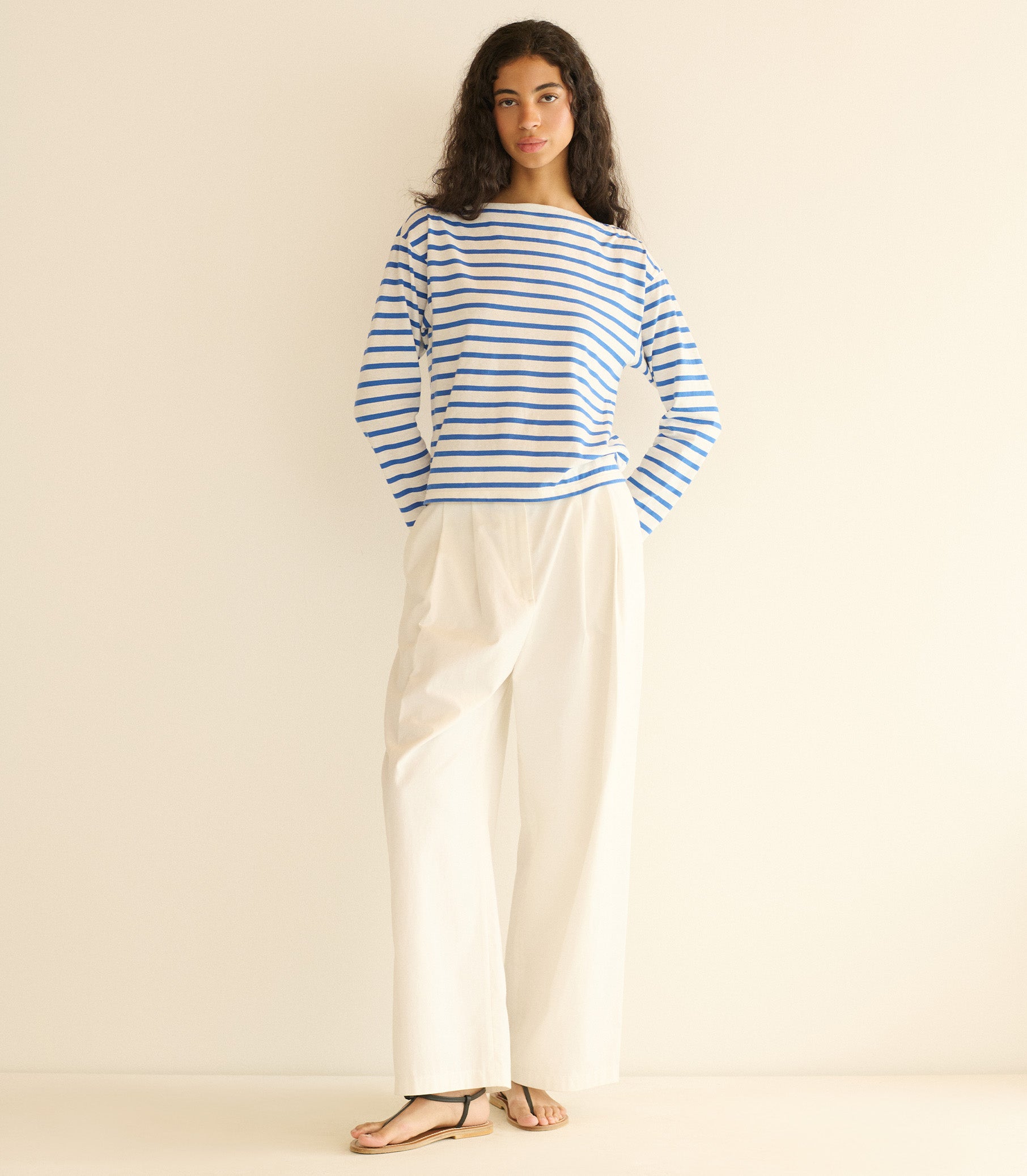 IRENE TEE -- BLEU BRETON STRIPE view 4
