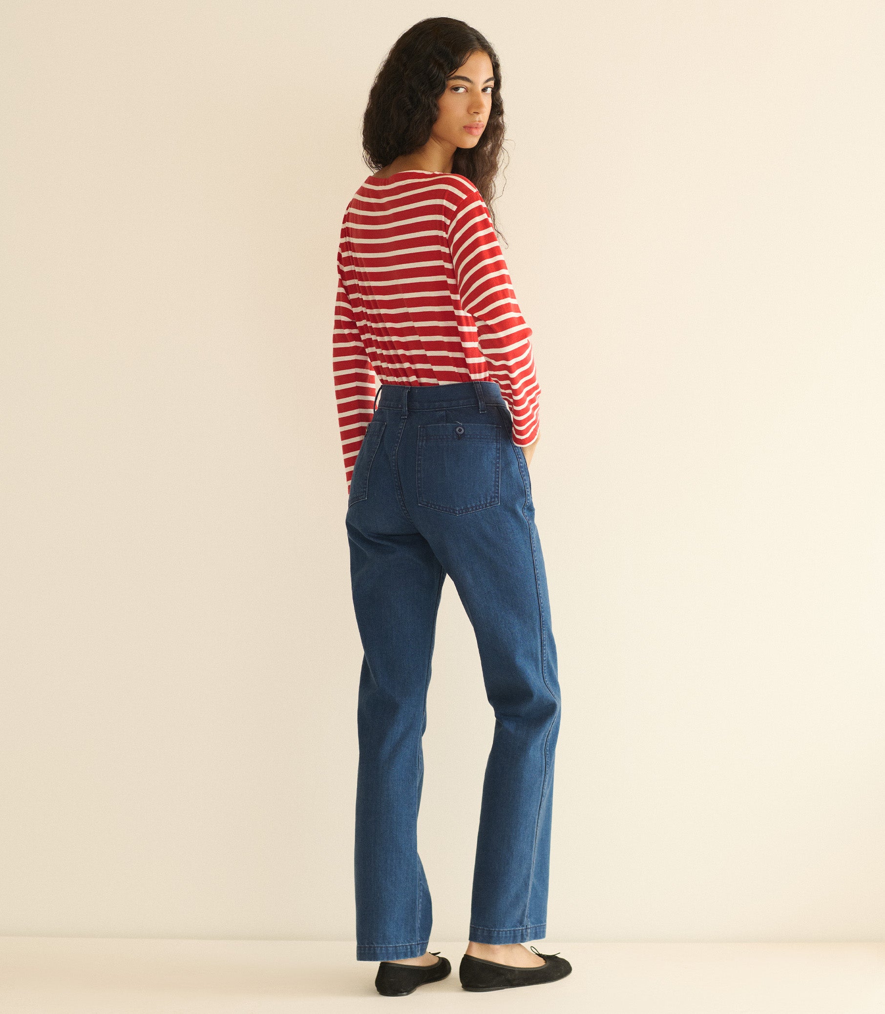 IRENE TEE -- ROUGE BRETON STRIPE view 4
