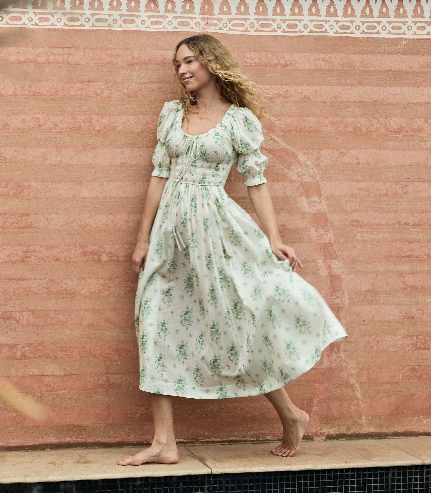 ISCHIA DRESS -- VERT PETIT BOUQUET DE CHAMONIX view 3
