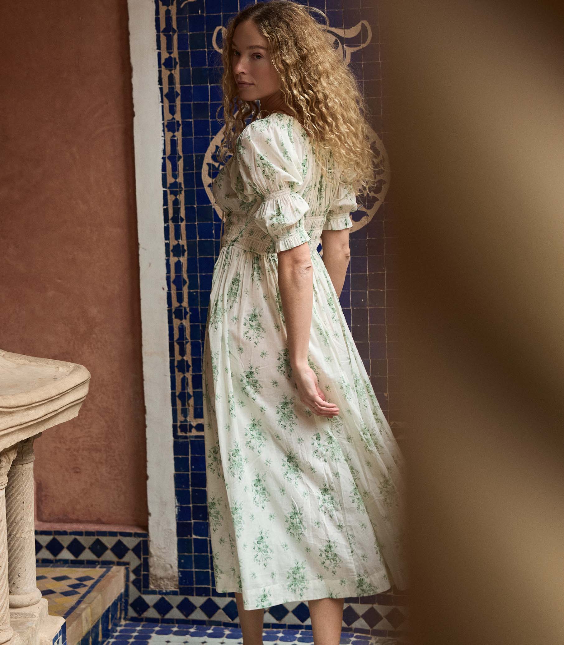 ISCHIA DRESS -- VERT PETIT BOUQUET DE CHAMONIX view 2
