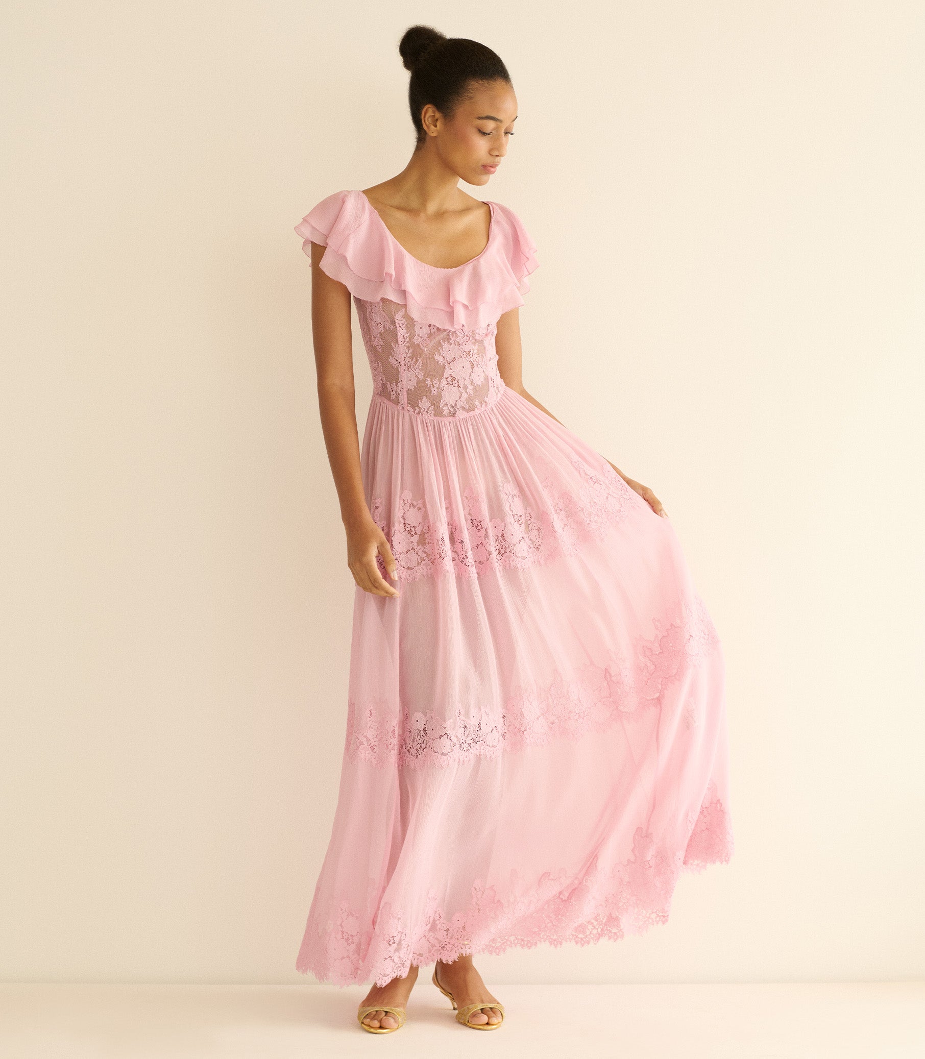 JOYELLE DRESS -- PINK HYDRANGEA view 4
