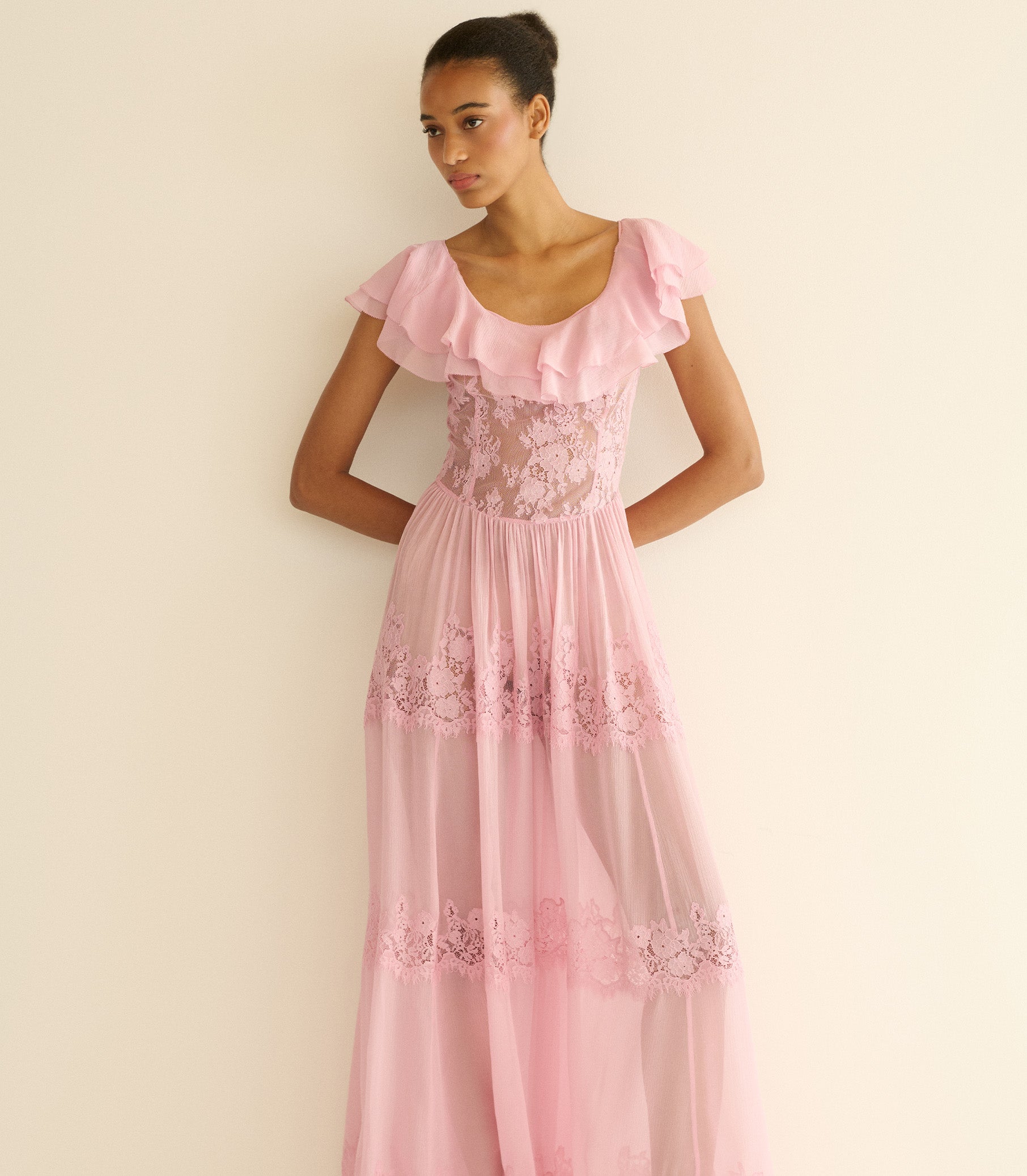 JOYELLE DRESS -- PINK HYDRANGEA view 5
