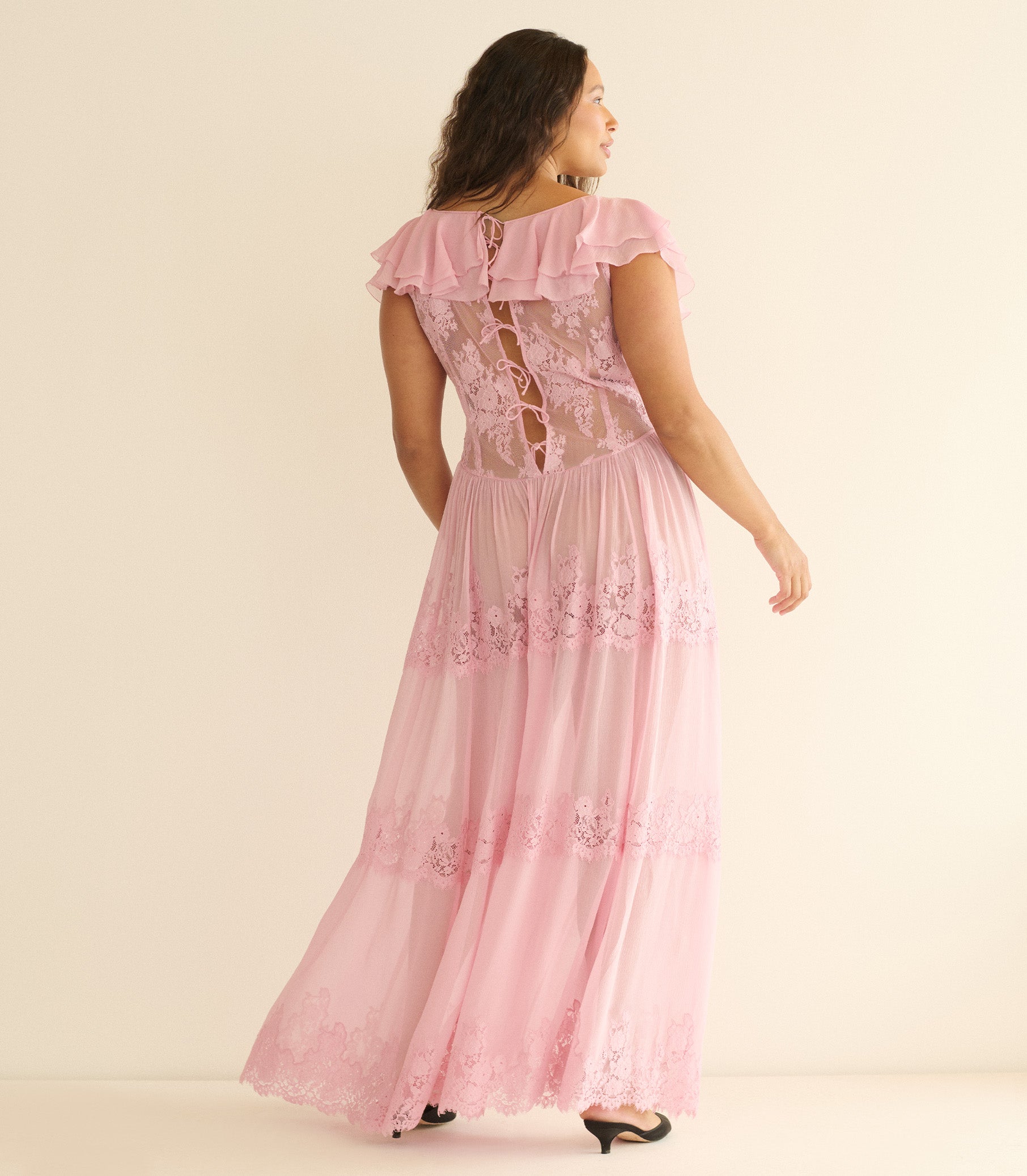 JOYELLE DRESS -- PINK HYDRANGEA view 3
