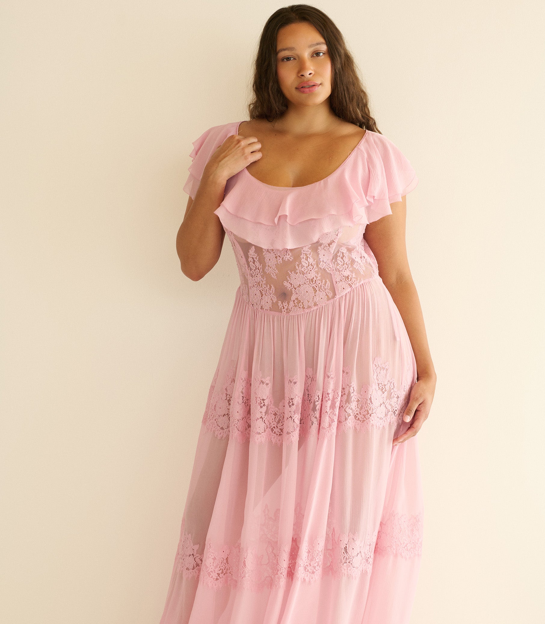 JOYELLE DRESS -- PINK HYDRANGEA view 2
