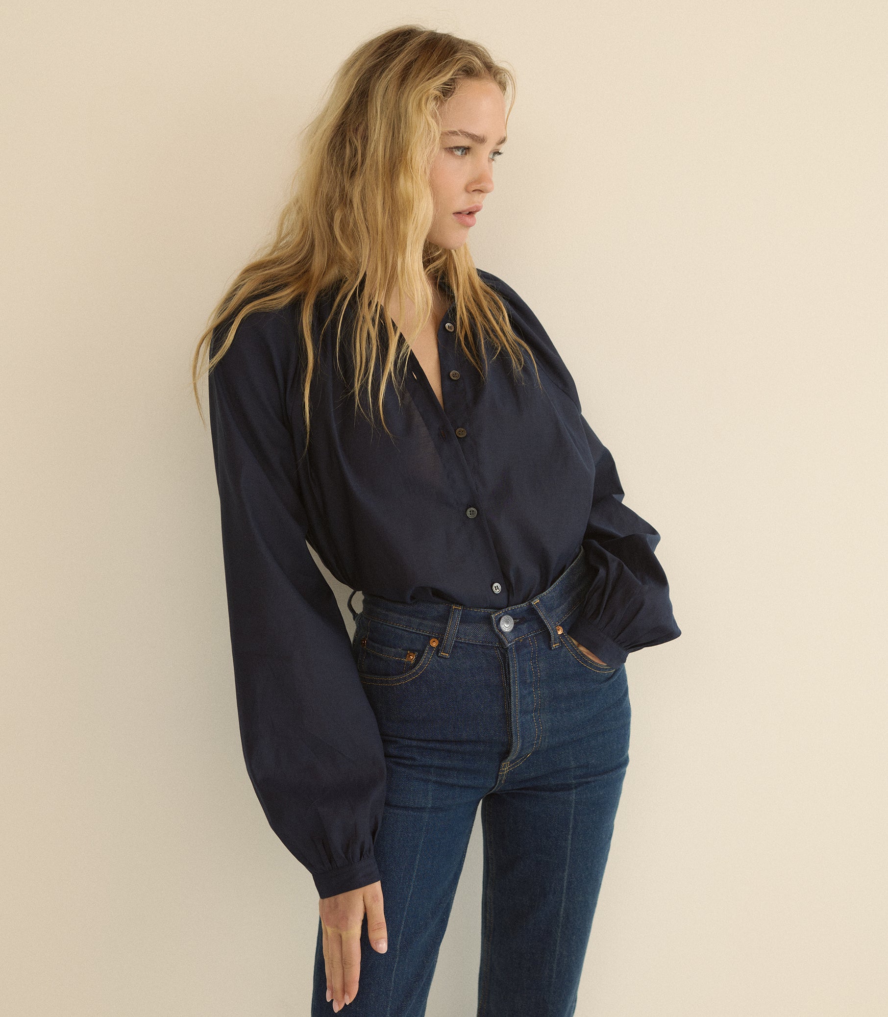 JULIENNE TOP -- OXFORD BLUE view 4
