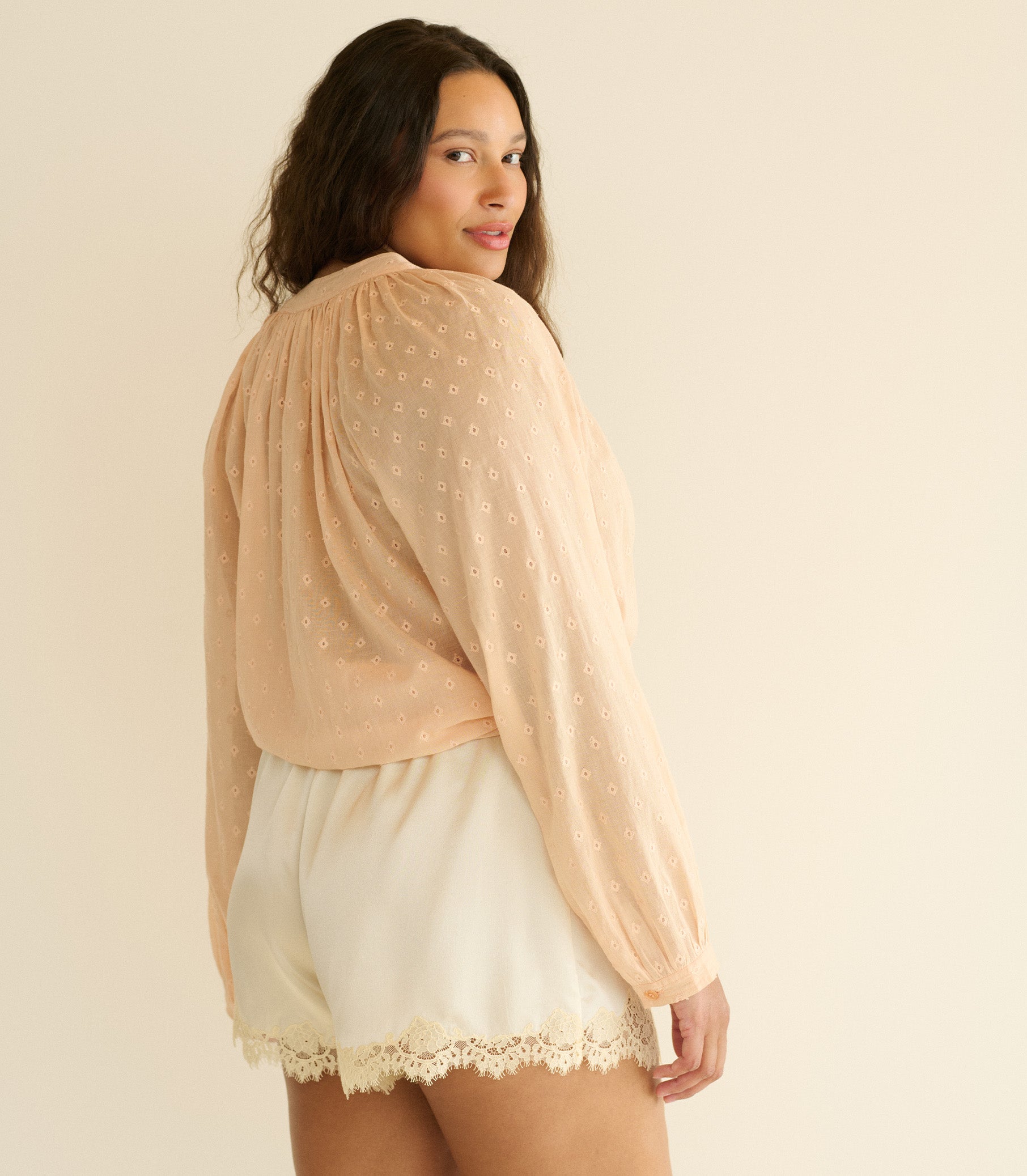 JULIENNE TOP -- PEACH SORBET MARSEILLE EMBROIDERY view 7
