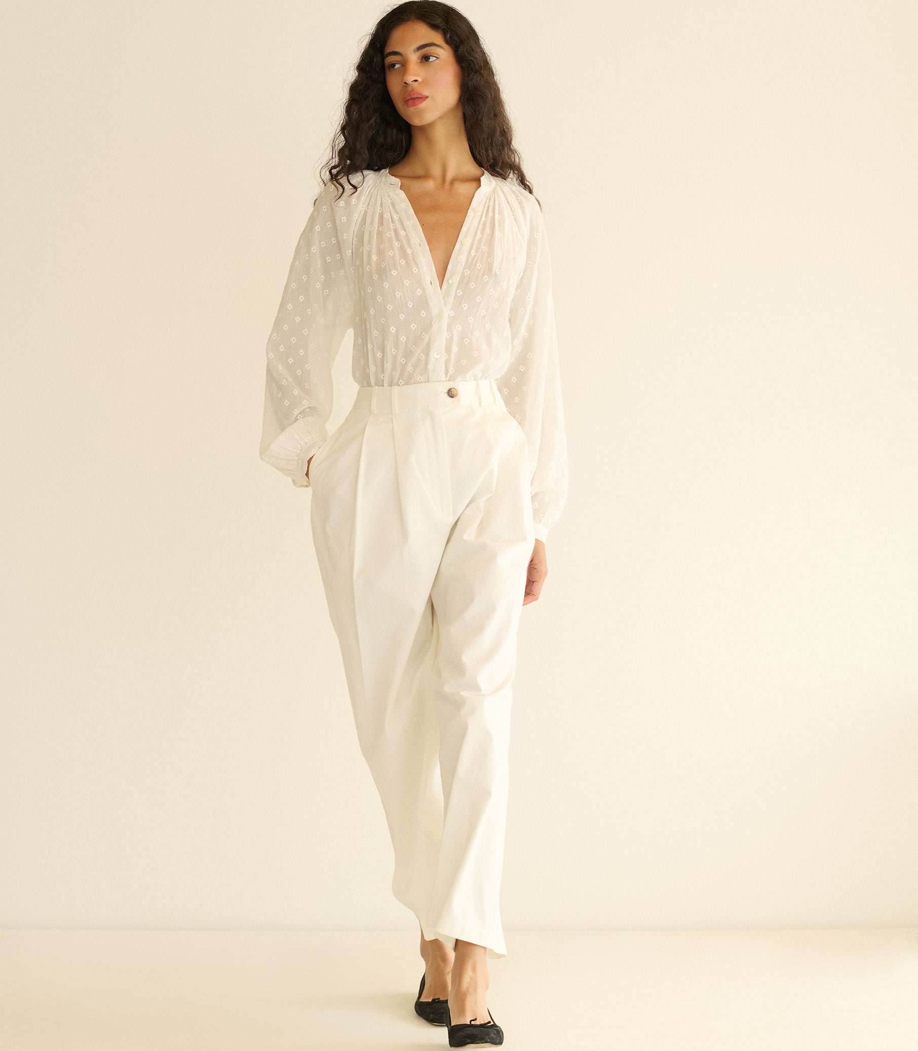 JULIENNE TOP -- SALT MARSEILLE EMBROIDERY view 3
