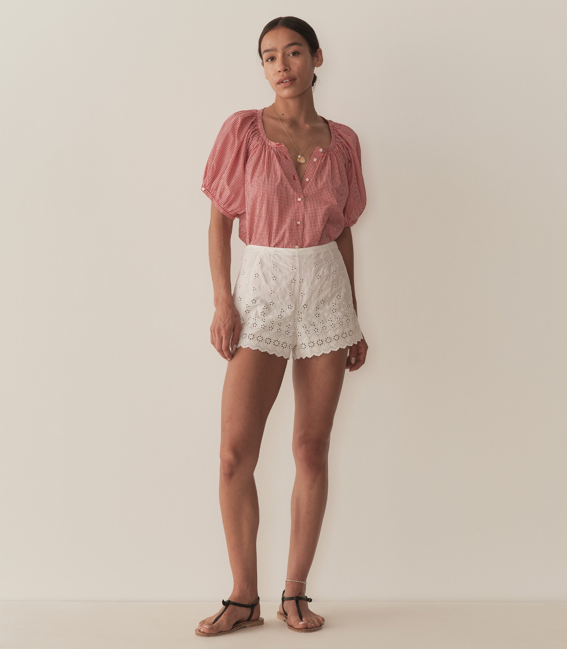 HMD -- JUNE TOP -- CERISE PARIS GINGHAM view 2
