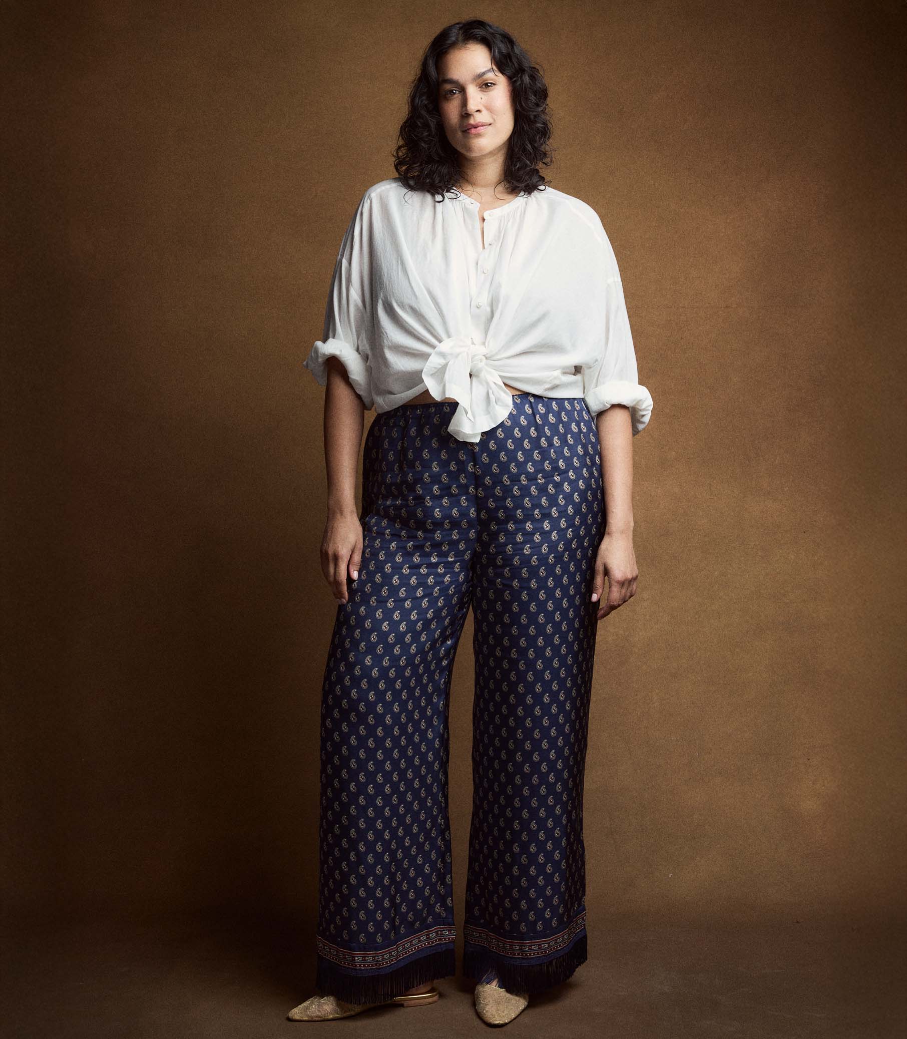 LAVON FRINGE PANT -- BLEU TAORMINA PAISLEY view 10

