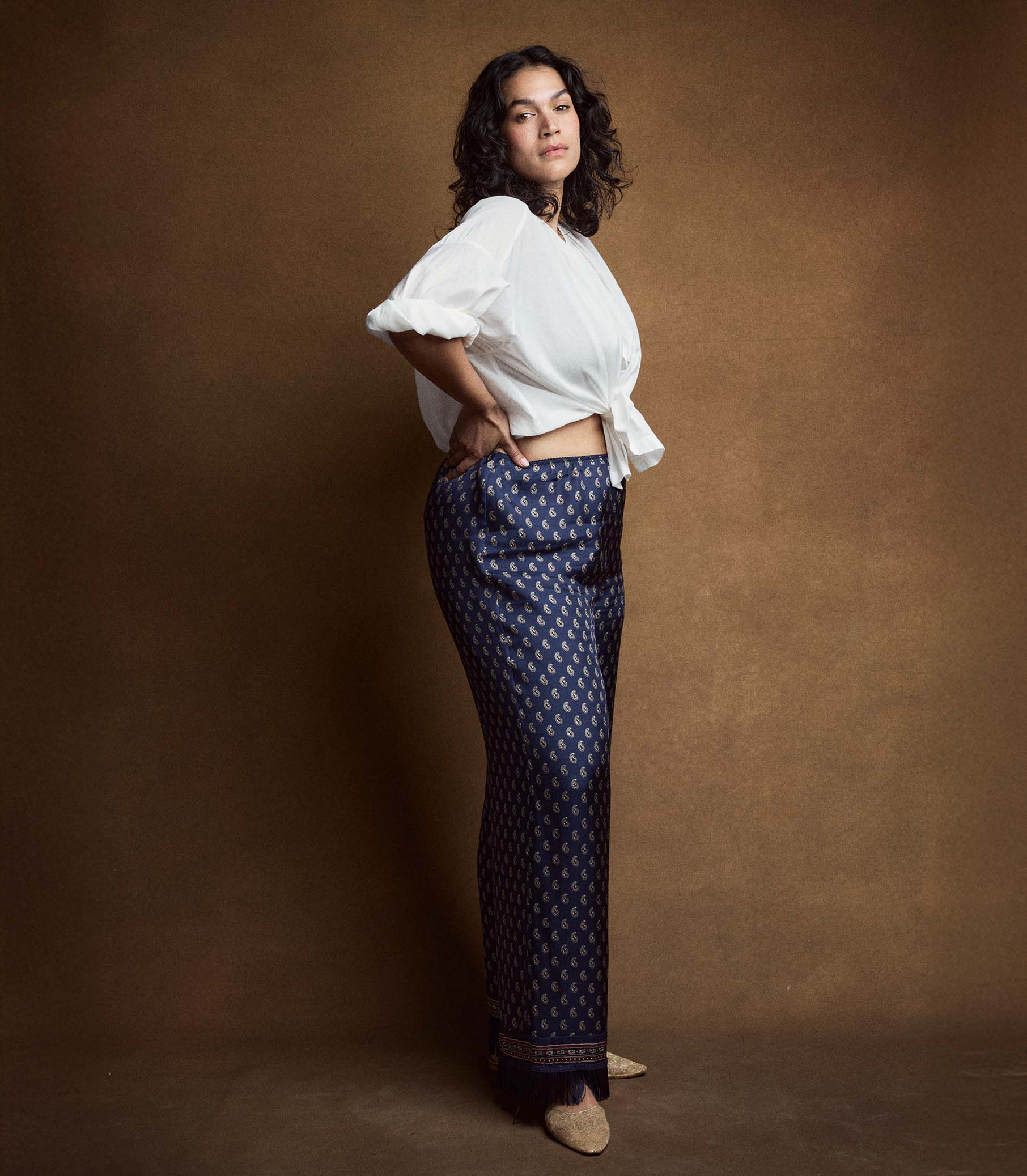 LAVON FRINGE PANT -- BLEU TAORMINA PAISLEY view 11

