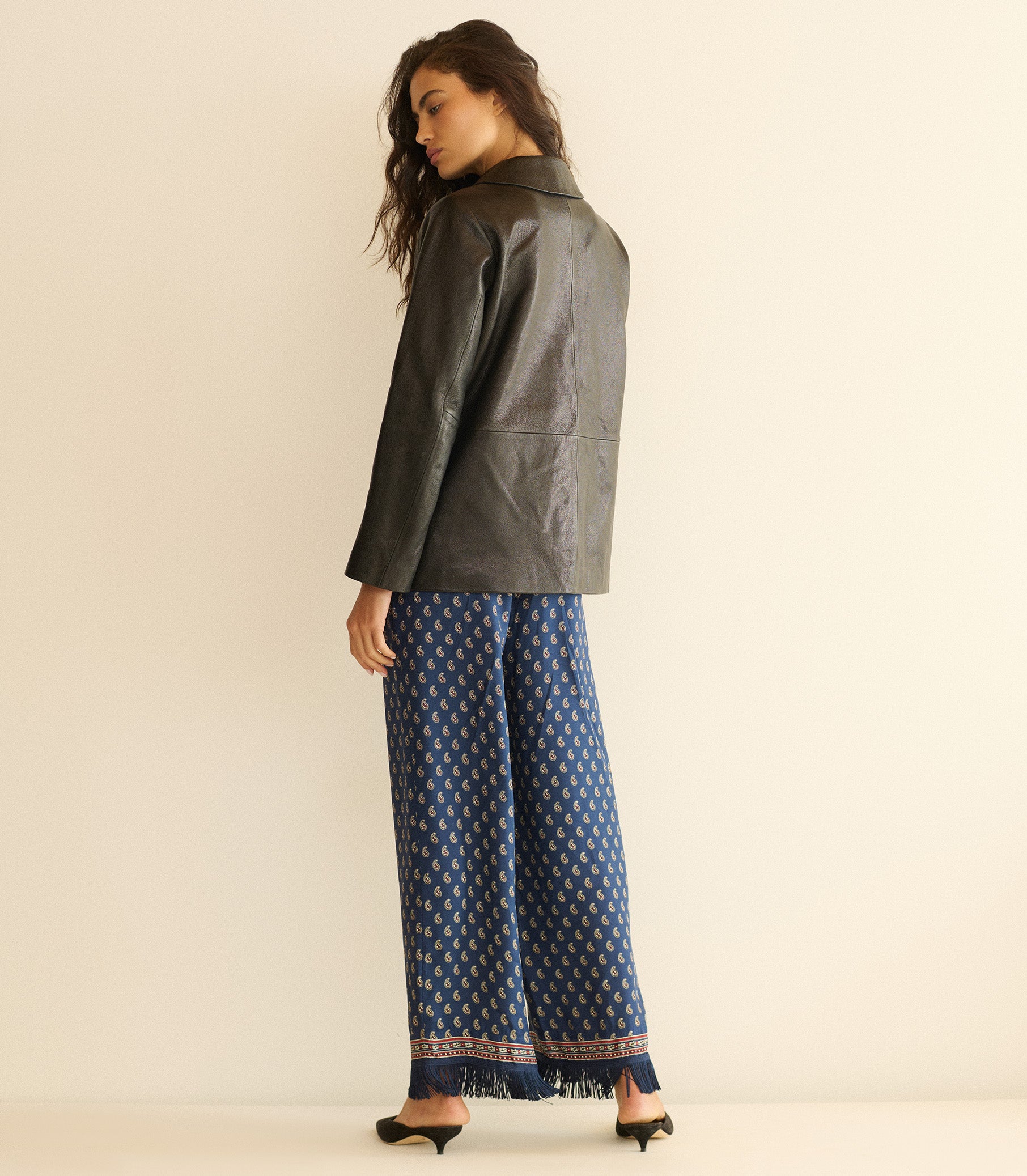 LAVON FRINGE PANT -- BLEU TAORMINA PAISLEY view 8
