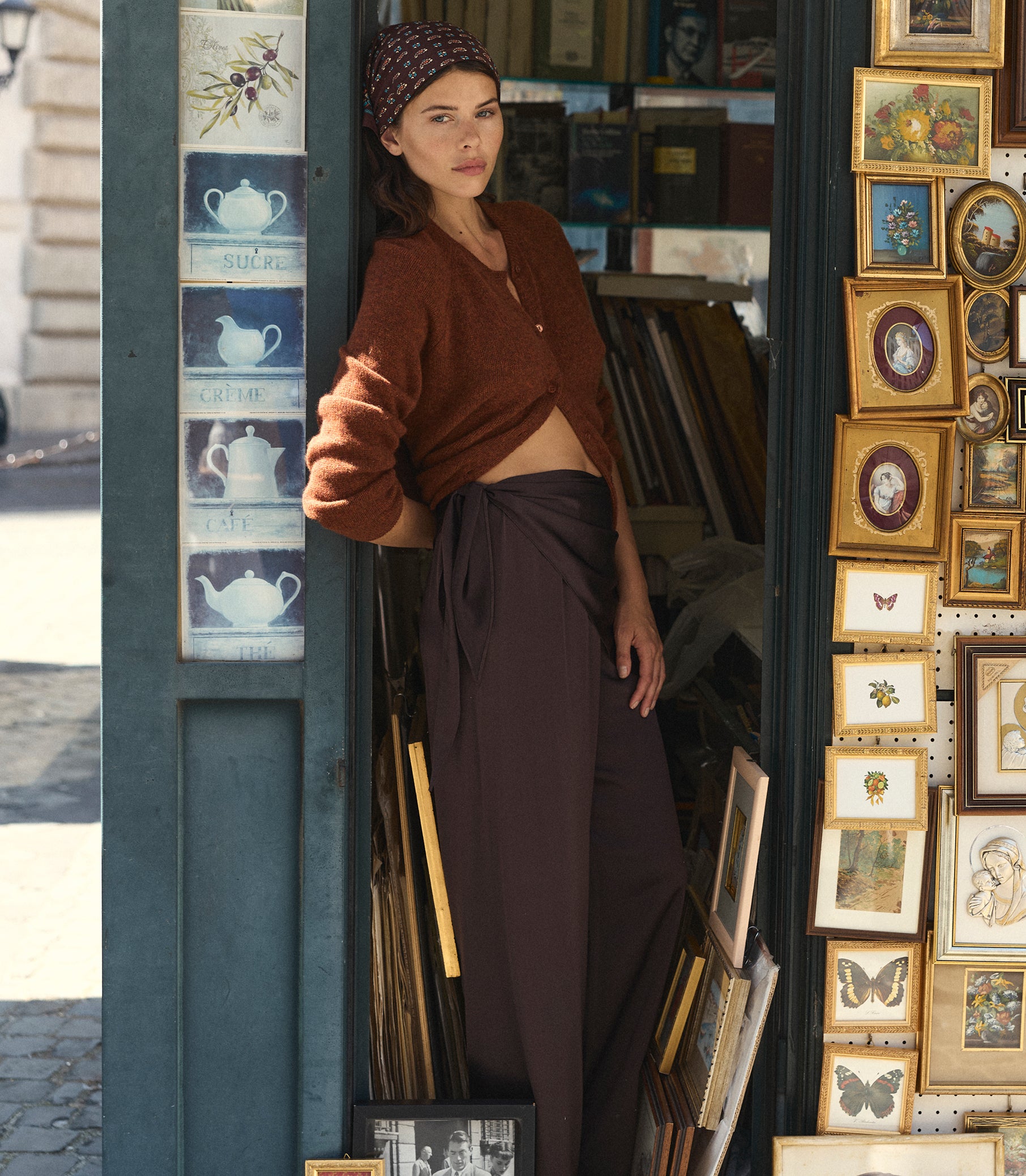 LAVONA SCARF PANT -- EQUESTRIAN BROWN view 4
