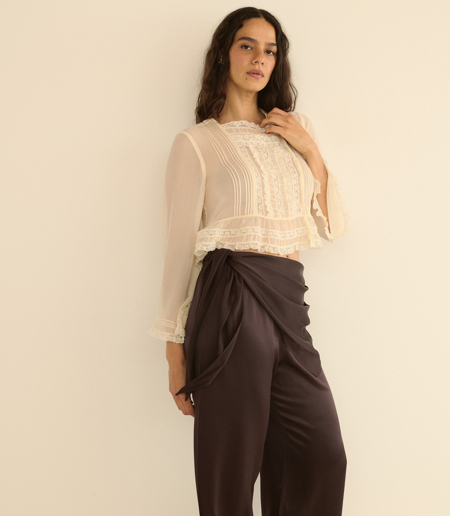 LAVONA SCARF PANT -- EQUESTRIAN BROWN view 9
