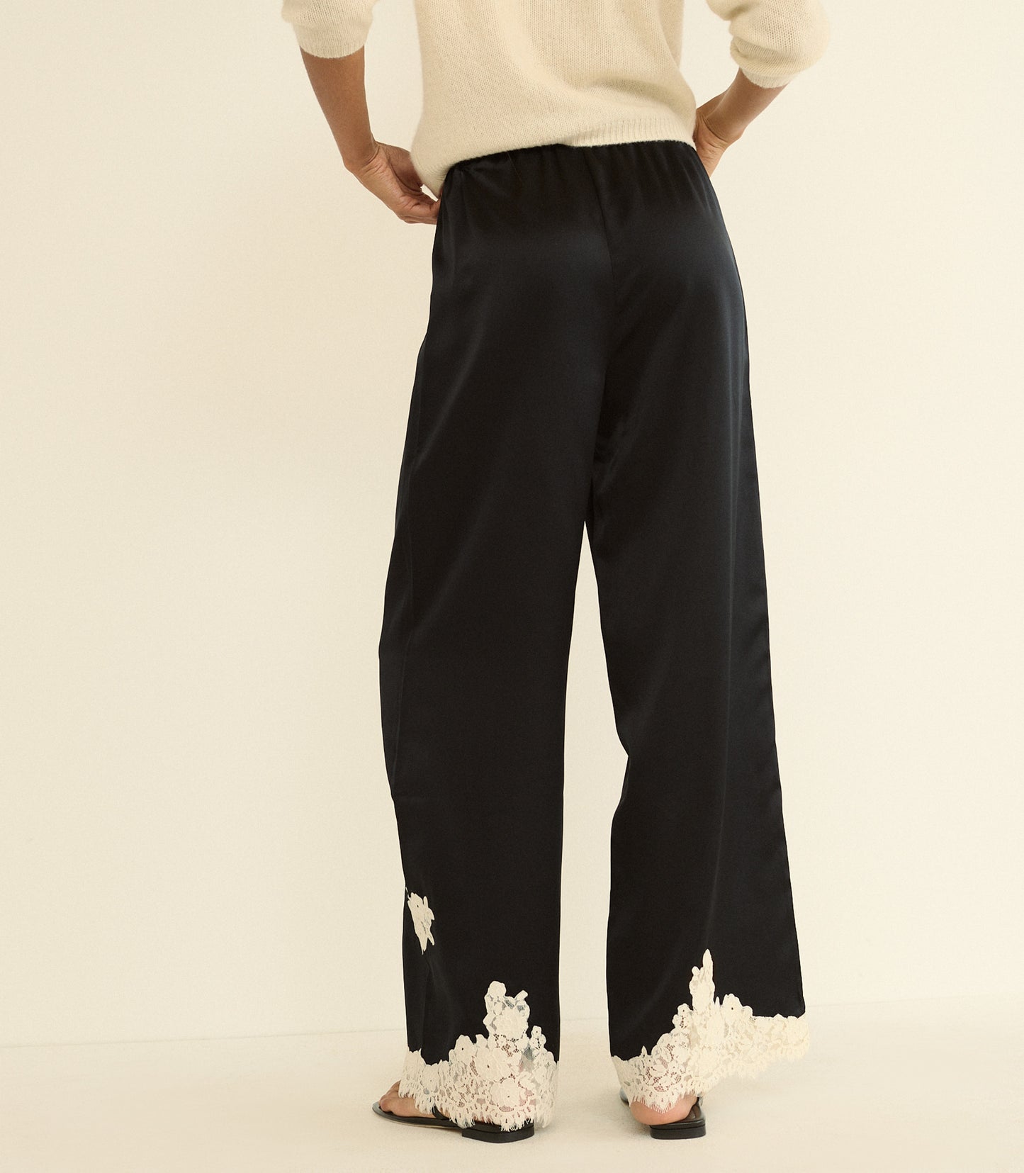 LAVON PANT -- BLACK WITH CANDLELIGHT LACE