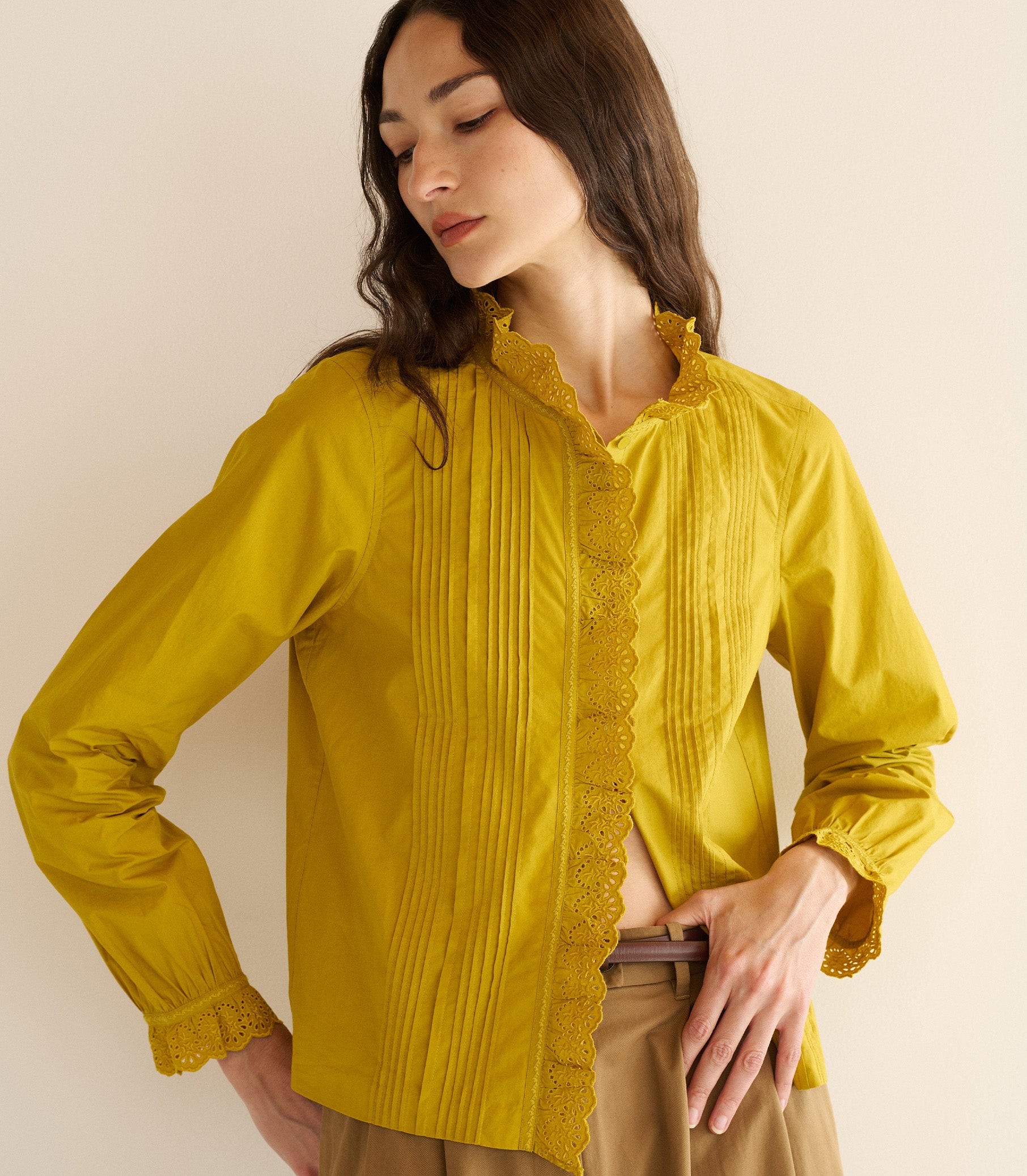 LEANDRA TOP -- OAKMOSS view 1
