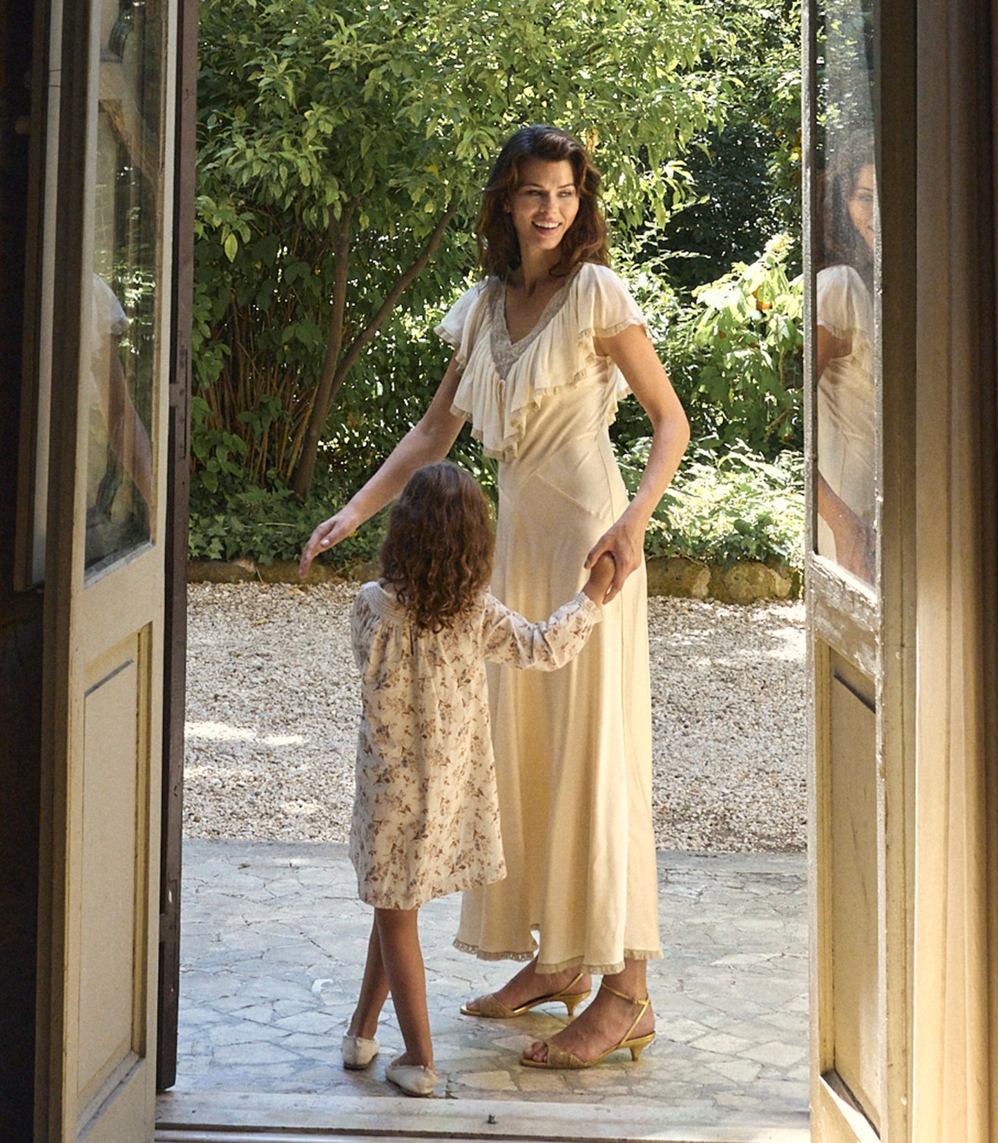 LILIA DRESS -- CRÈME WINDSWEPT MEADOW