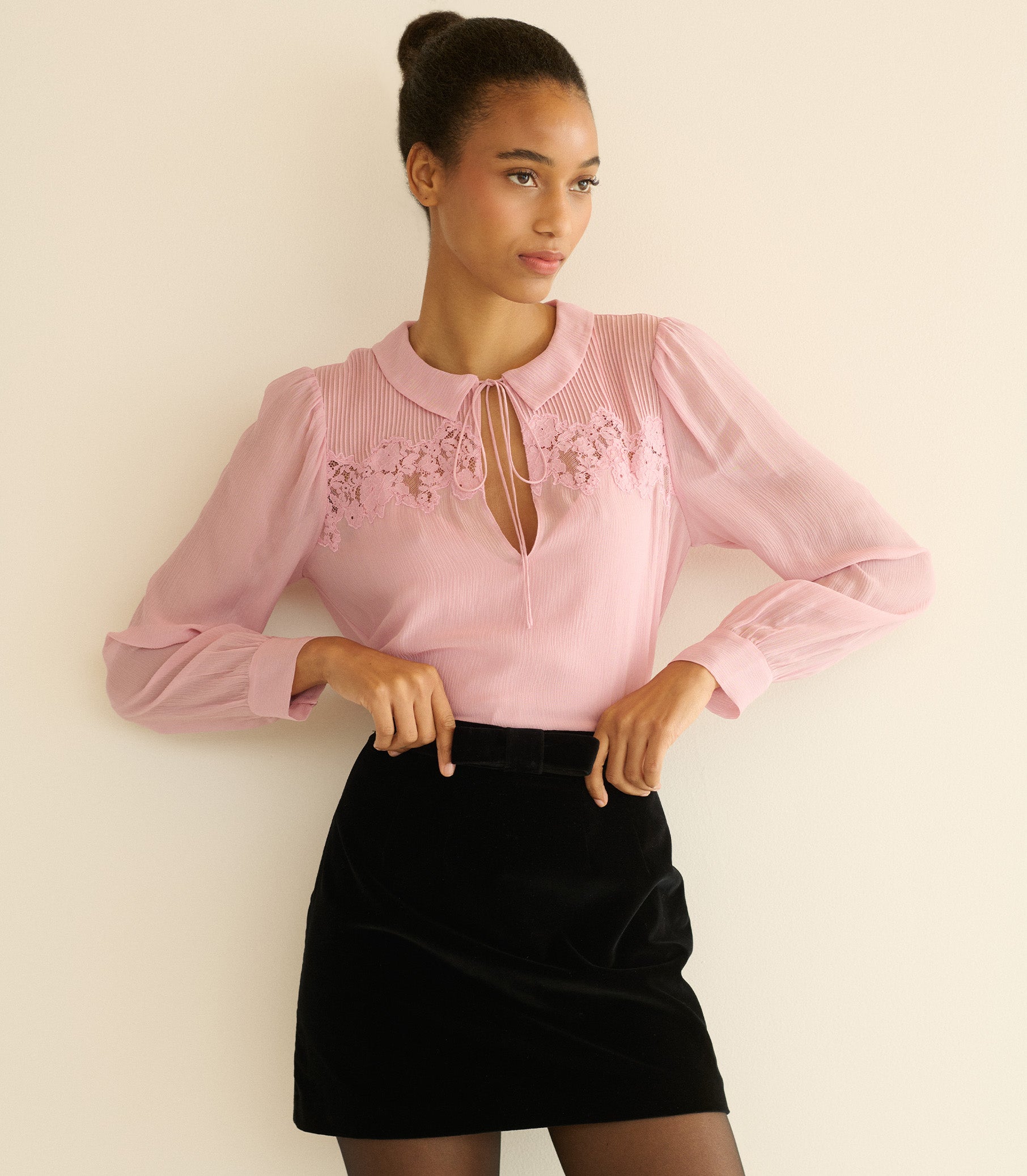 LIORA TOP -- PINK HYDRANGEA view 3
