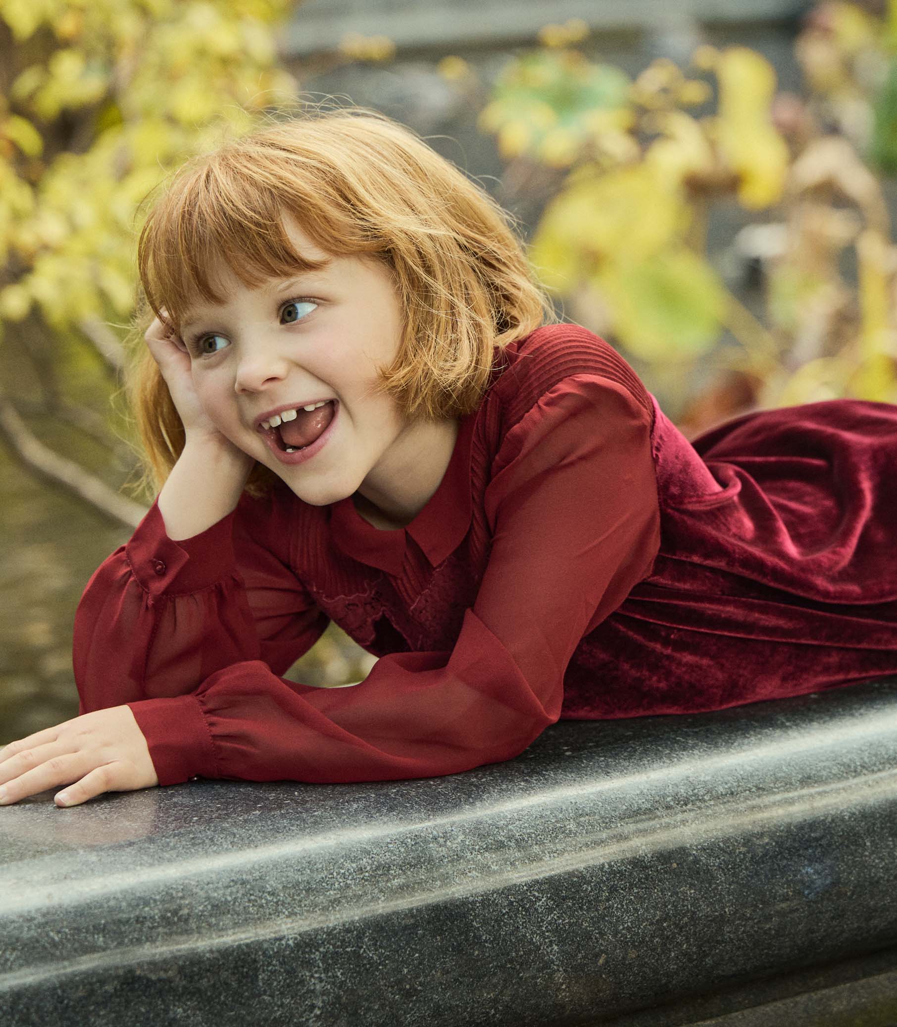 LITTLE MADELYNNE DRESS -- VINO ROSSO view 2
