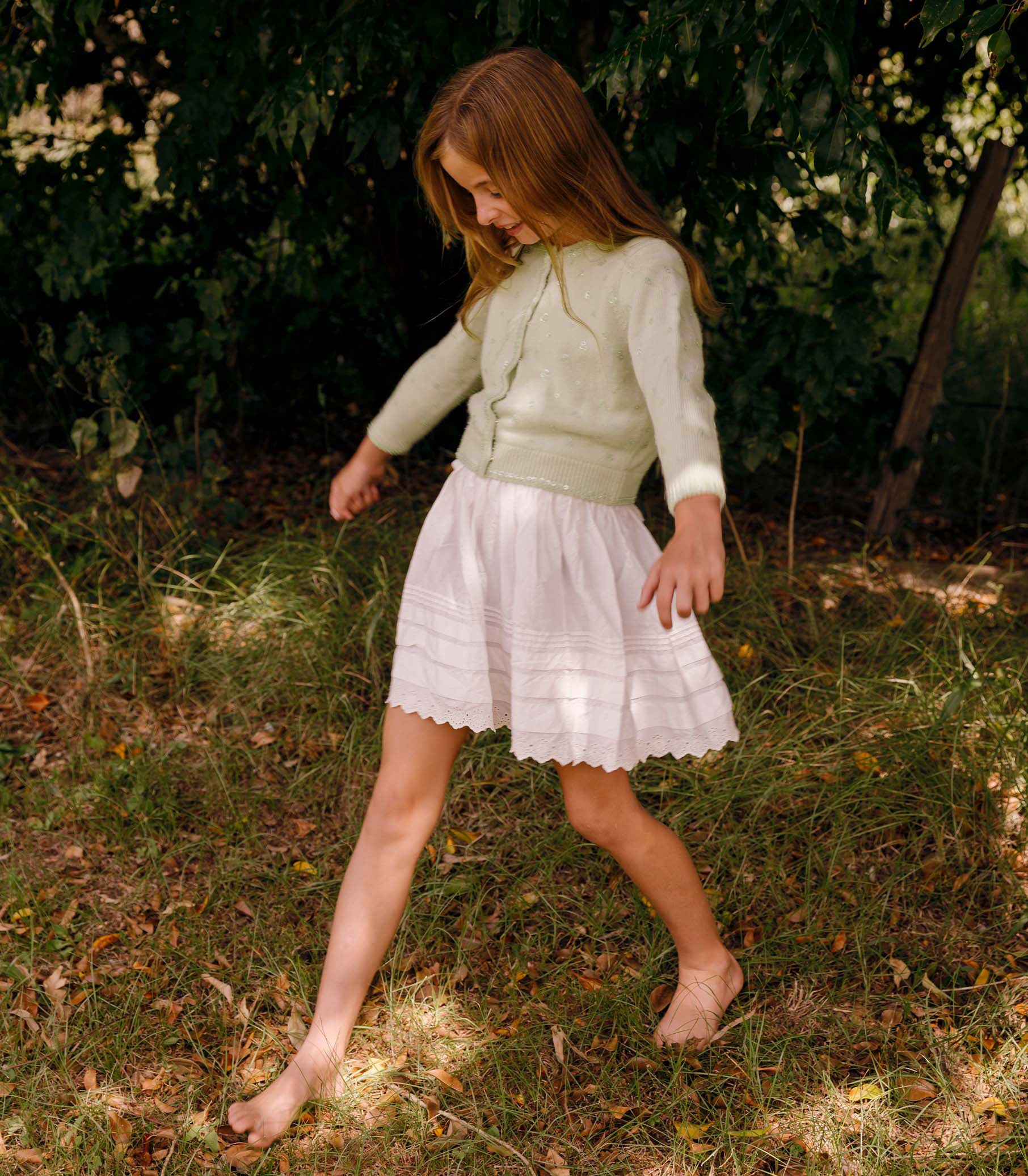 LITTLE PAILLETTE CARDIGAN -- MINT TEA view 4
