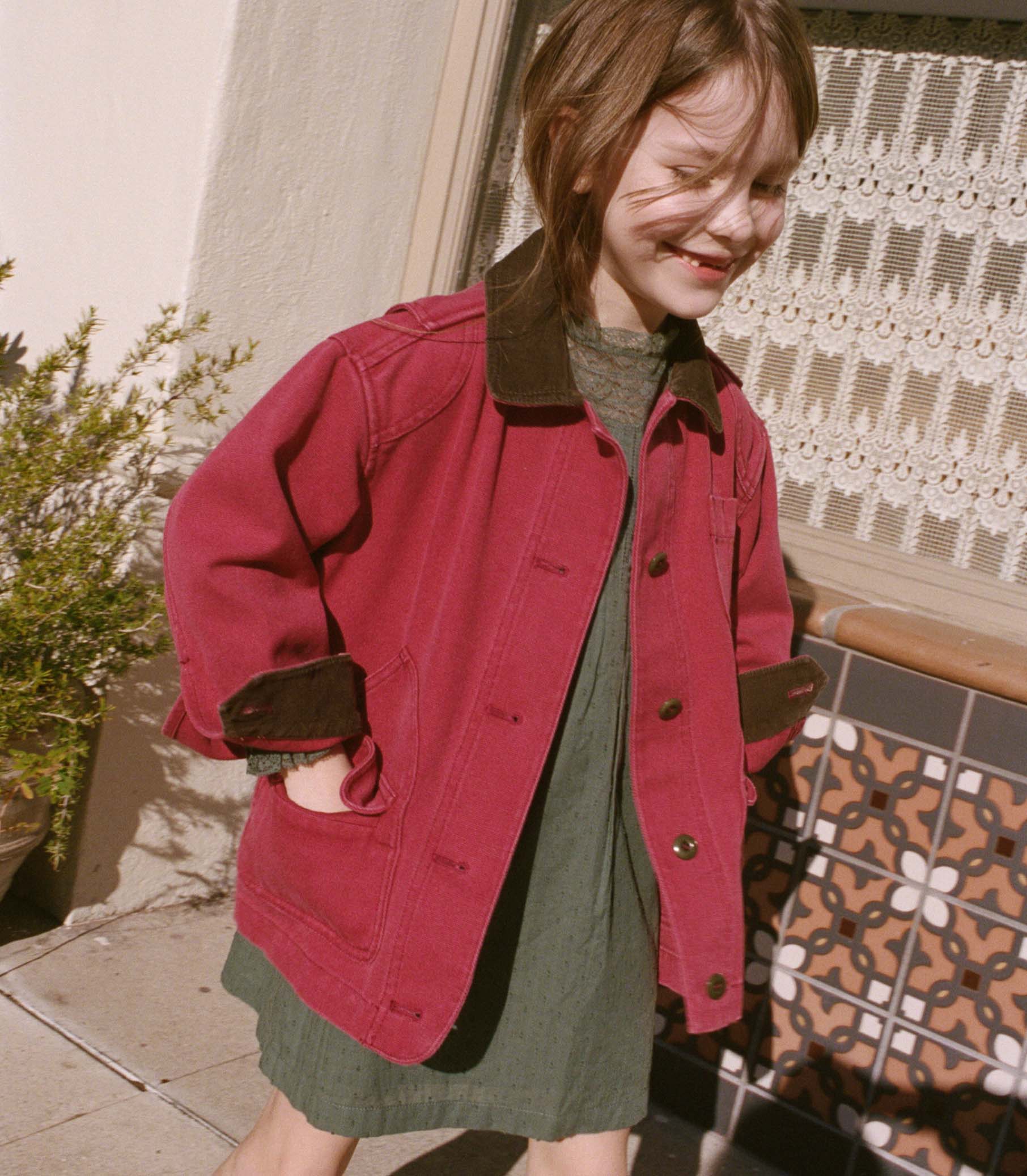 LITTLE PASCUAL JACKET -- WASHED CRIMSON view 1
