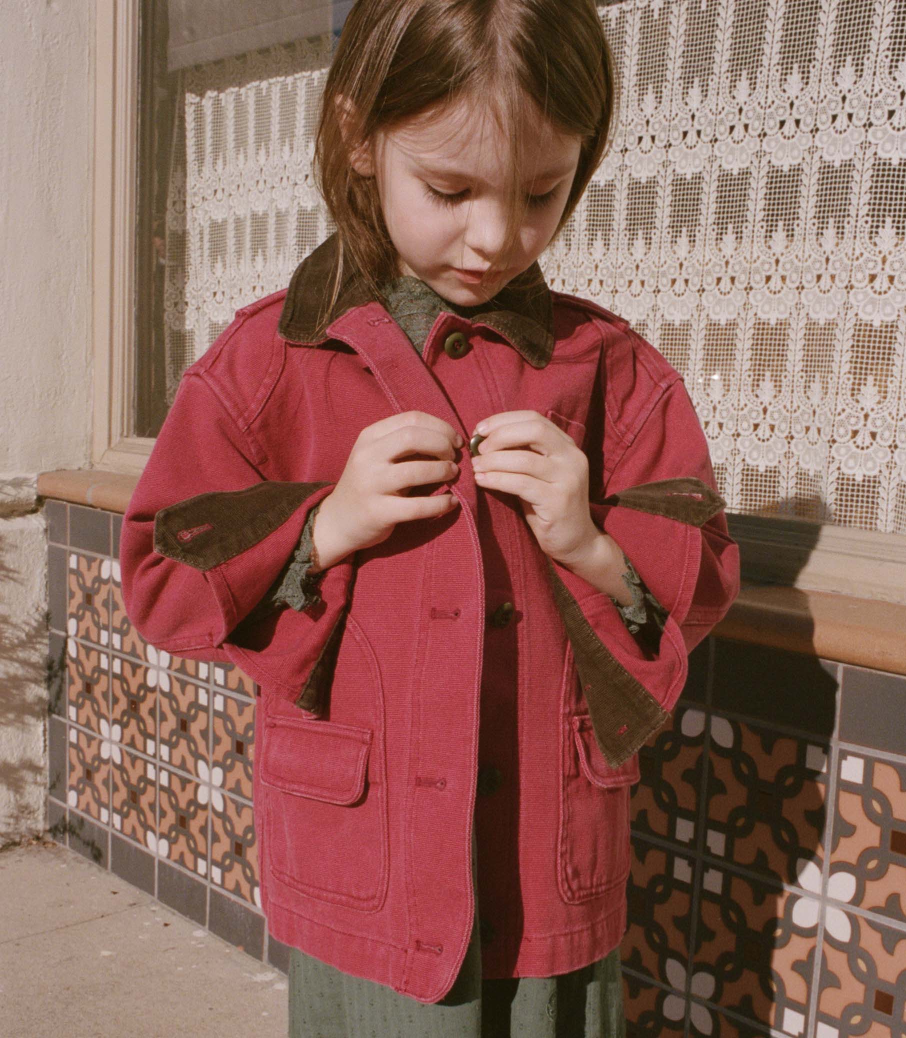 LITTLE PASCUAL JACKET -- WASHED CRIMSON view 3
