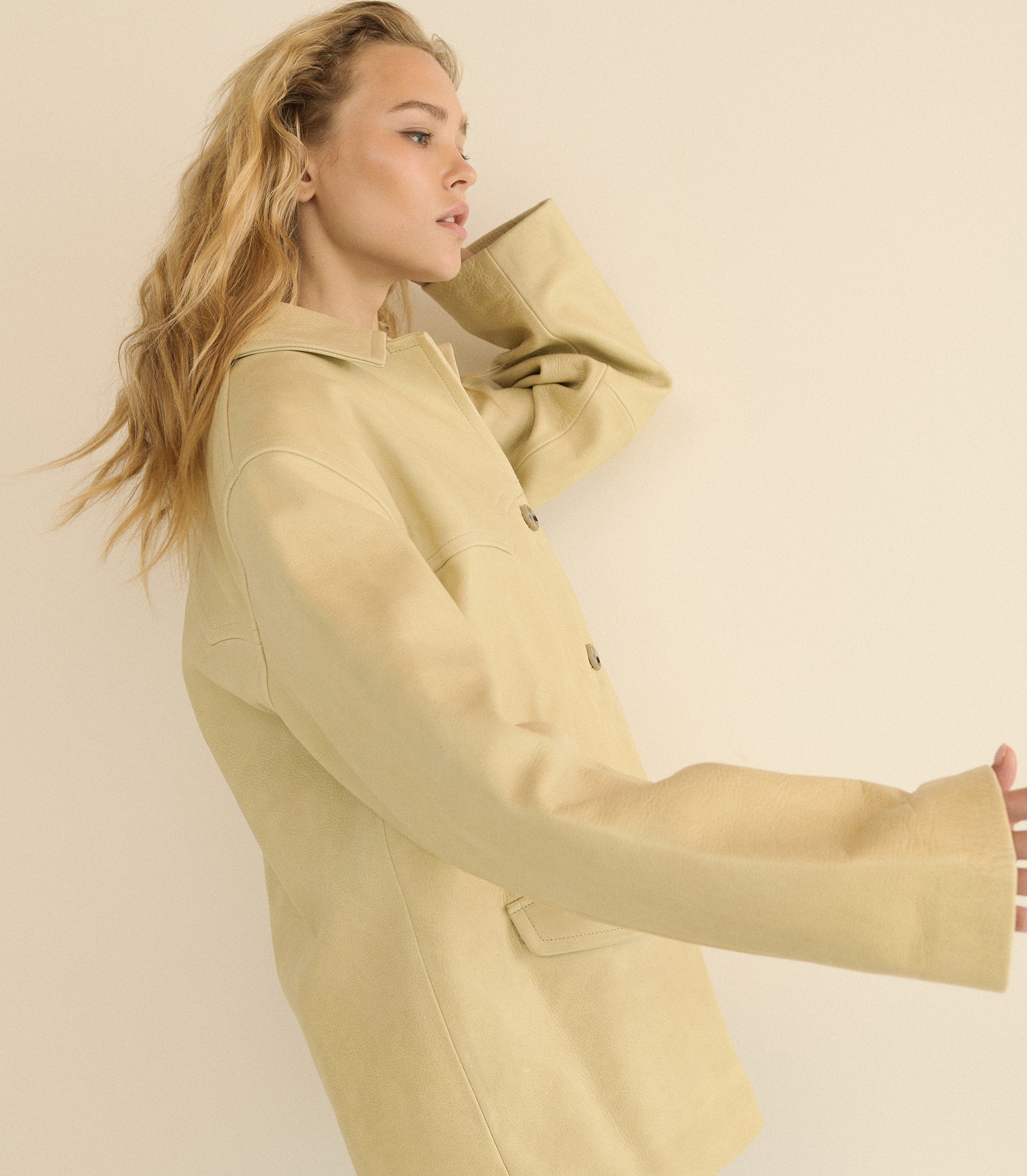 LOCKHART LEATHER JACKET -- LIMEWASH view 6
