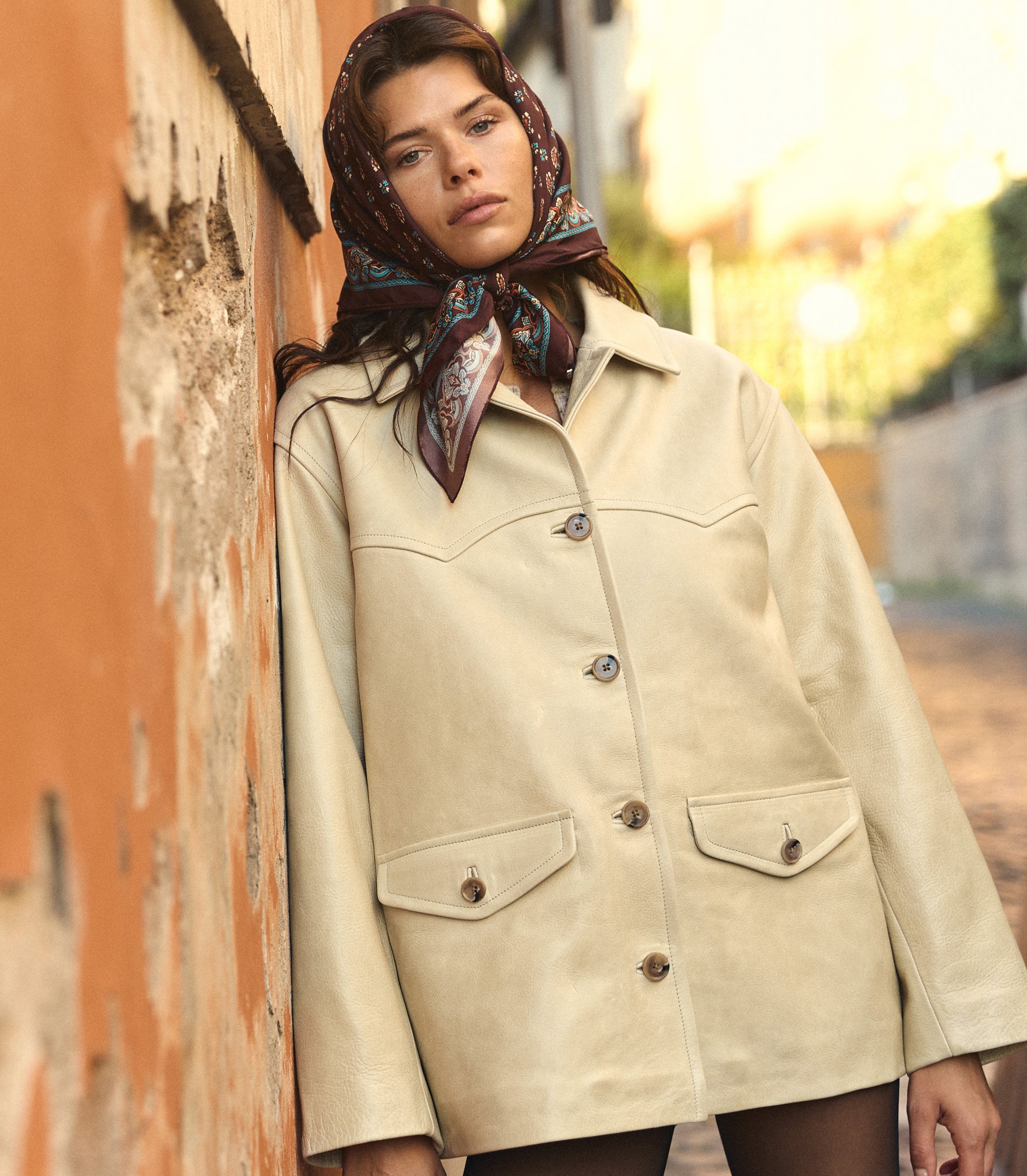 LOCKHART LEATHER JACKET -- LIMEWASH view 4
