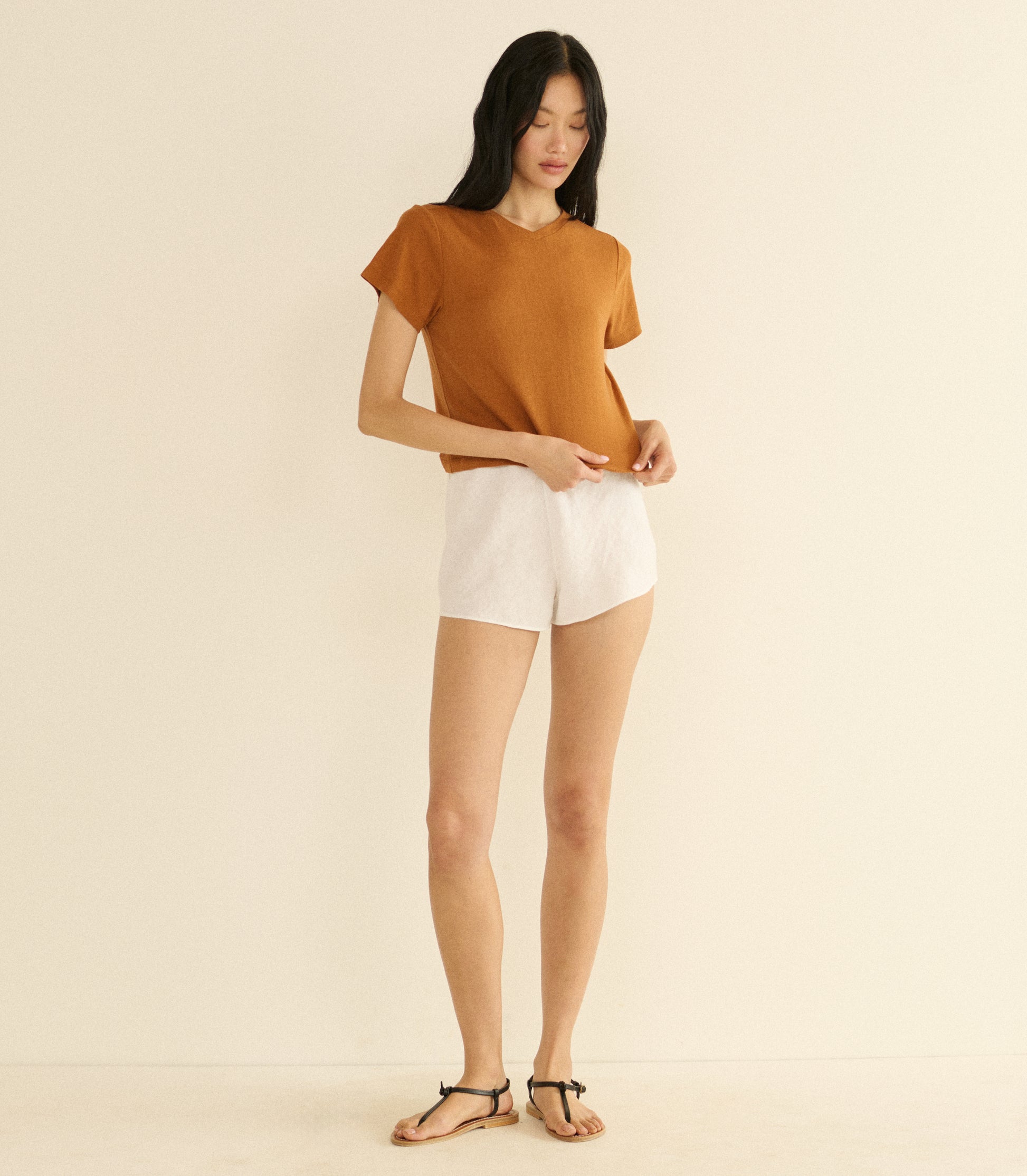 LOREN LINEN SHORT -- SALT view 5
