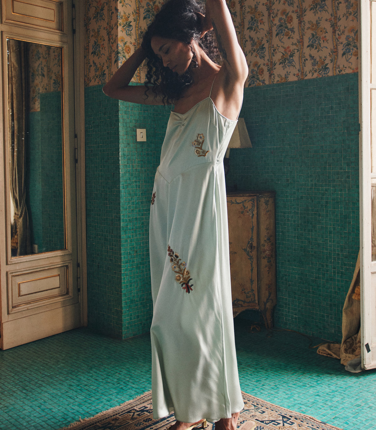 LORRAINE DRESS -- EUCALYPTUS view 5

