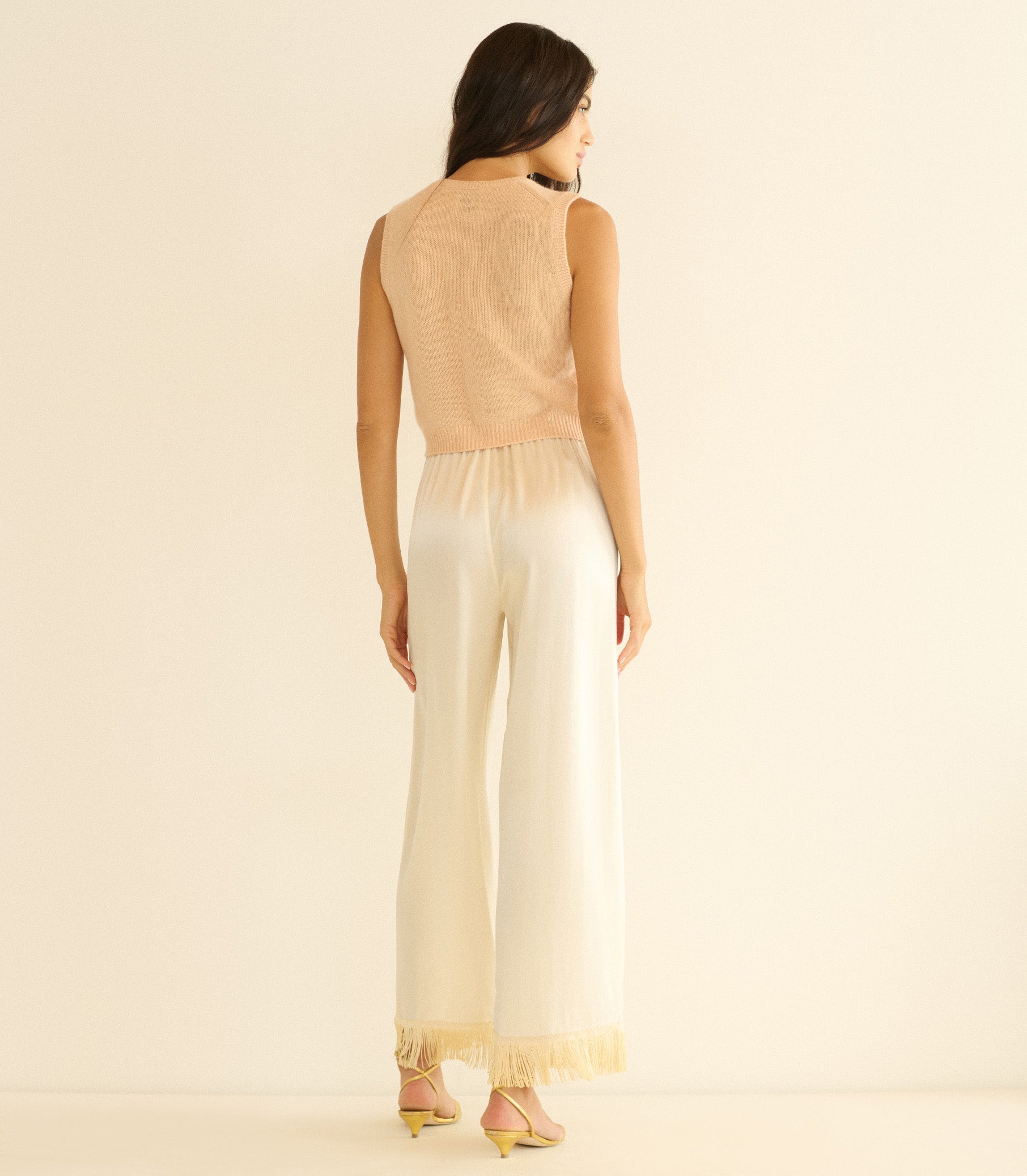LOUDEN CASHMERE TOP -- LIGHT PEACH SORBET view 3
