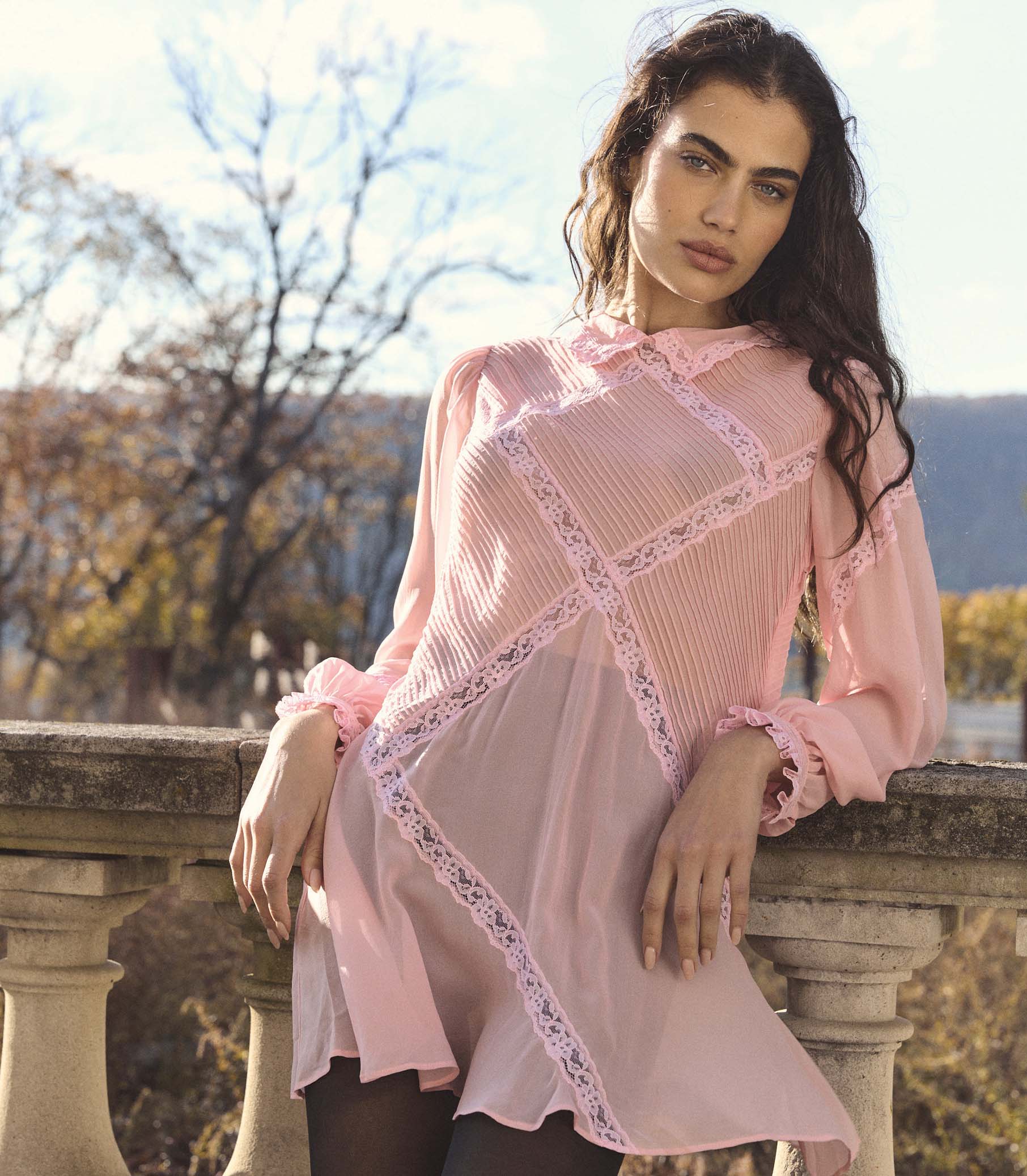LOUISETTE DRESS -- PINK HYDRANGEA view 2
