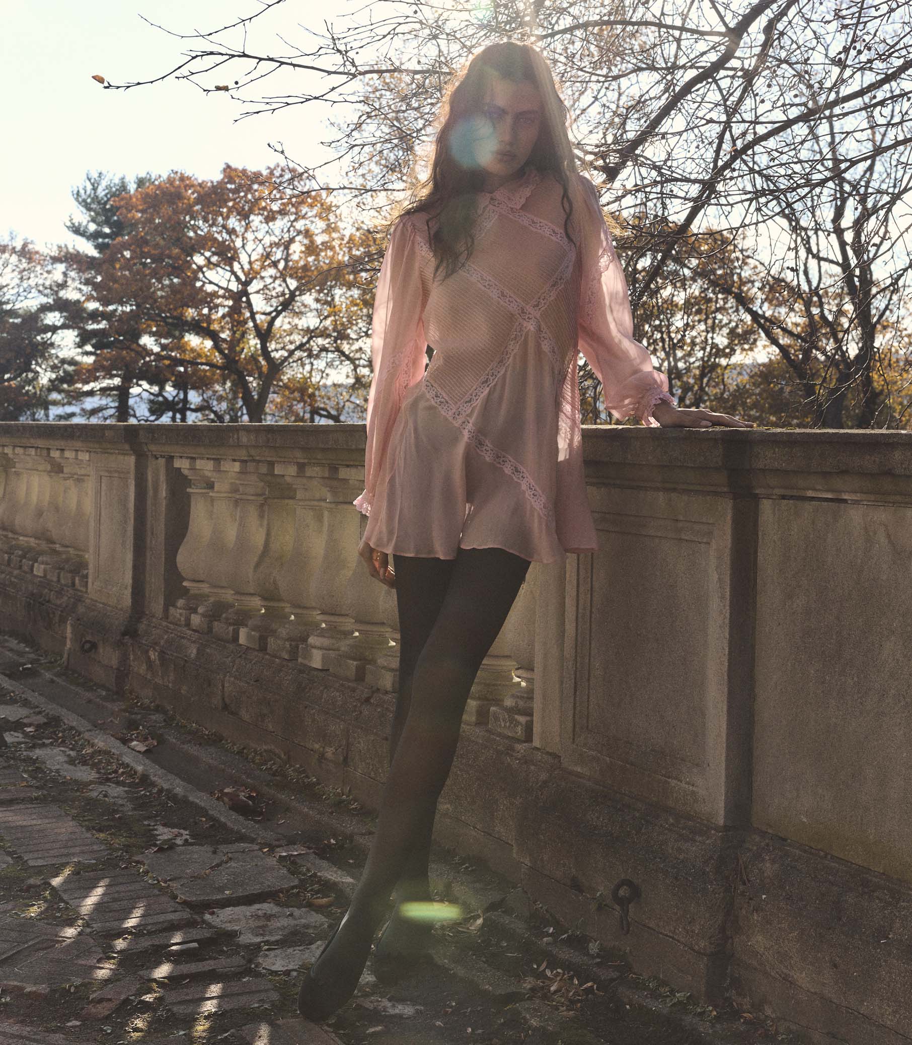 LOUISETTE DRESS -- PINK HYDRANGEA view 4

