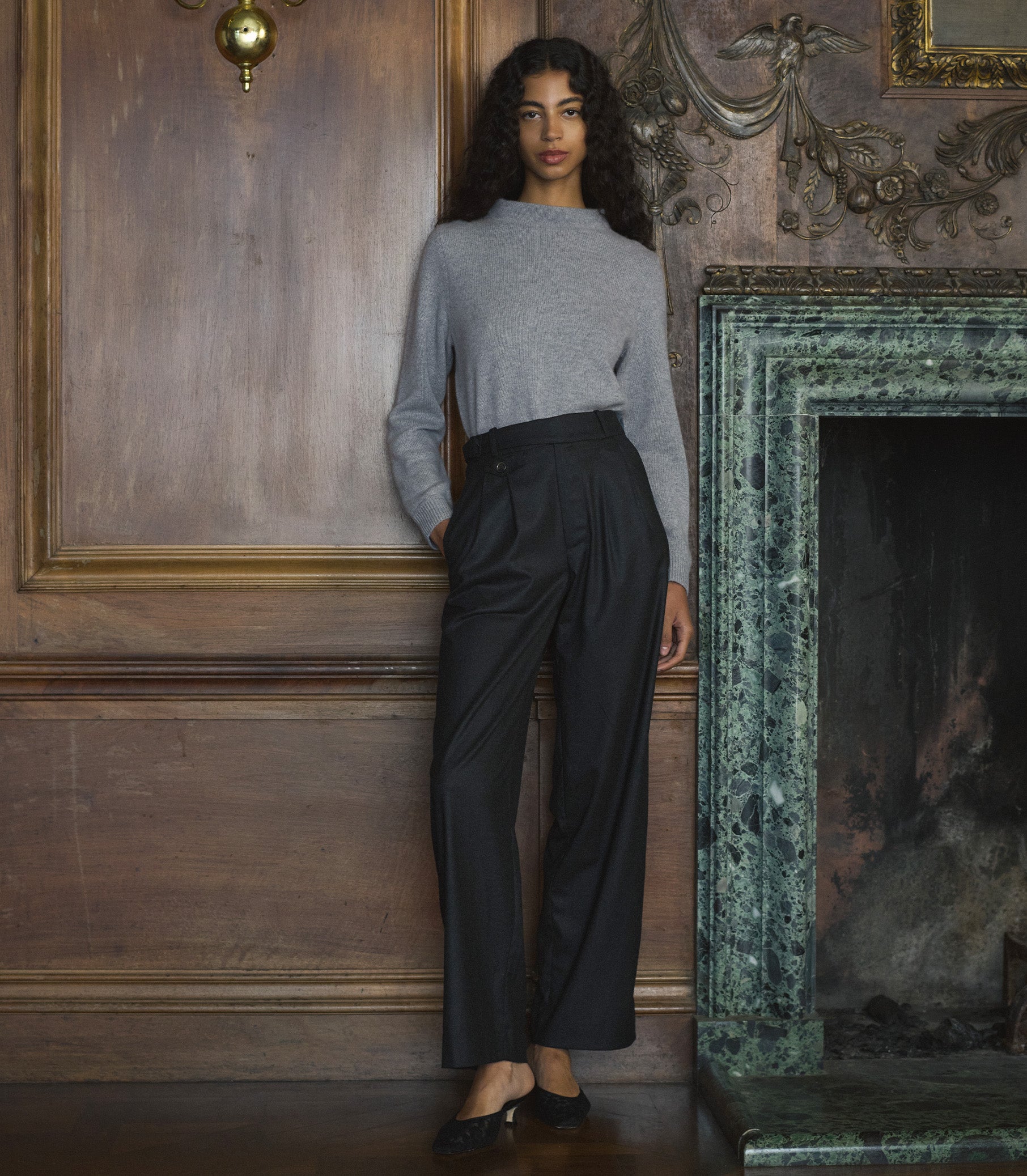 MAIRE CASHMERE SWEATER -- CLOUD GREY view 3
