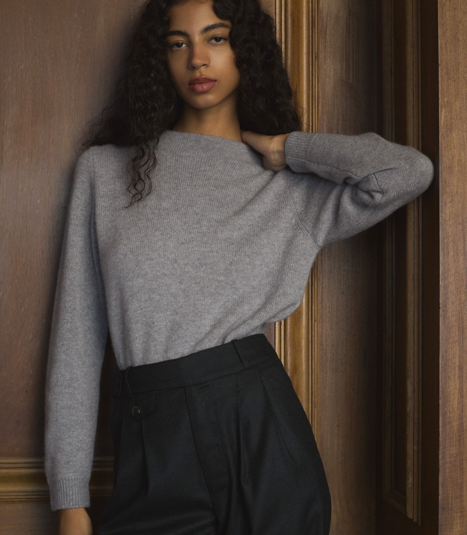 MAIRE CASHMERE SWEATER -- CLOUD GREY view 1
