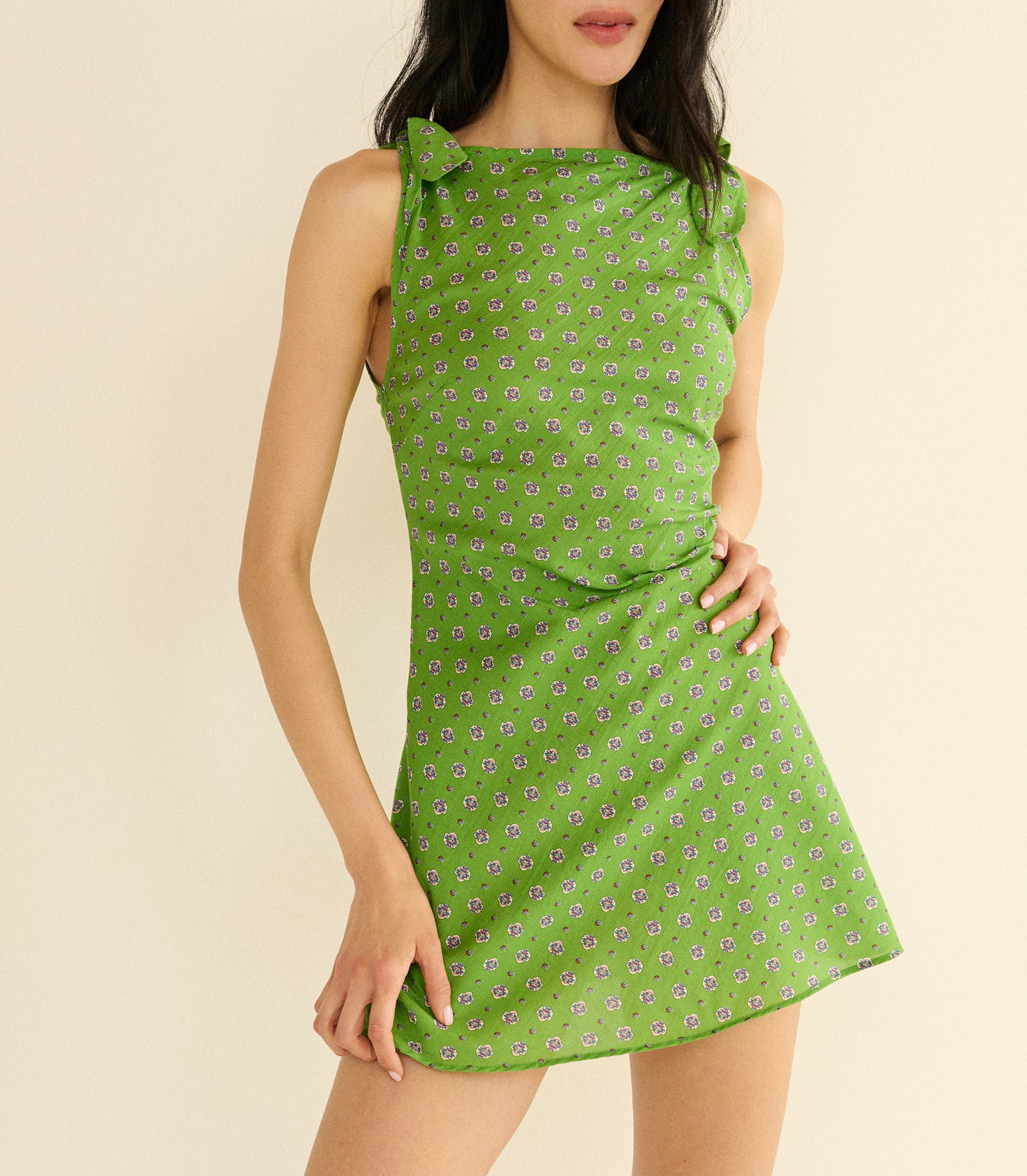 MALTINA DRESS -- VERT CADIZ FOULARD view 2
