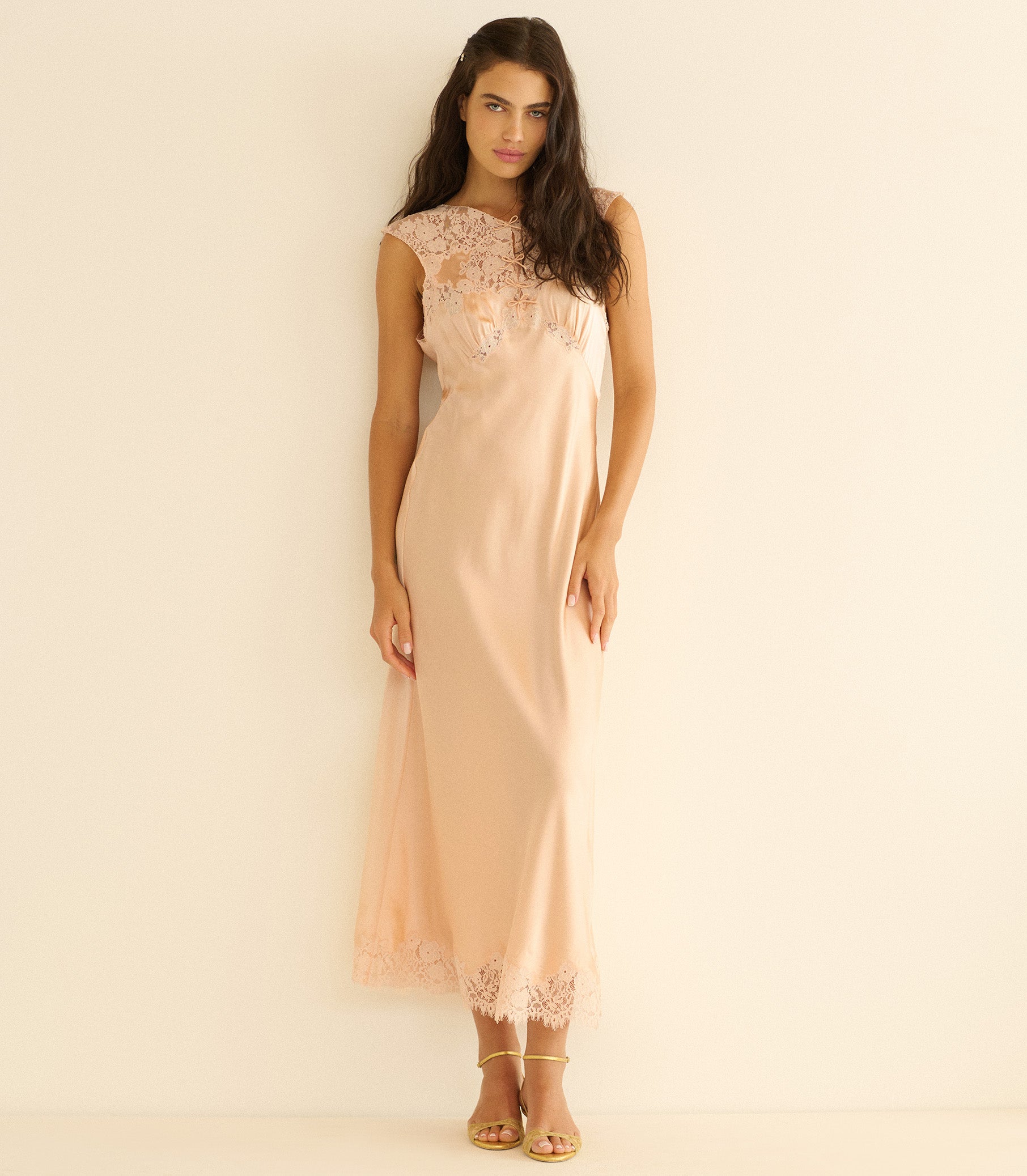 MARCELLE DRESS -- PEACH SORBET view 2
