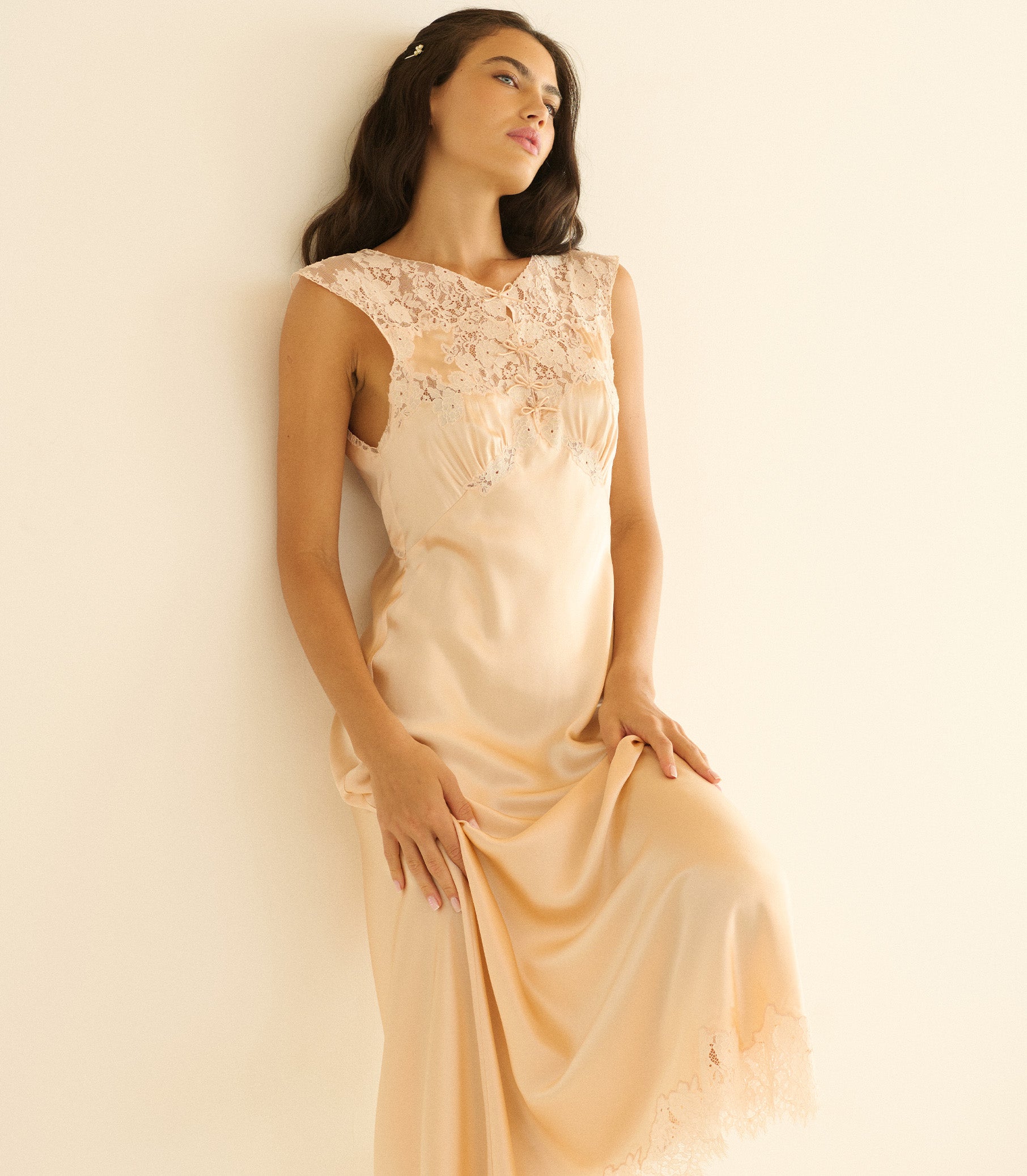 MARCELLE DRESS -- PEACH SORBET view 3
