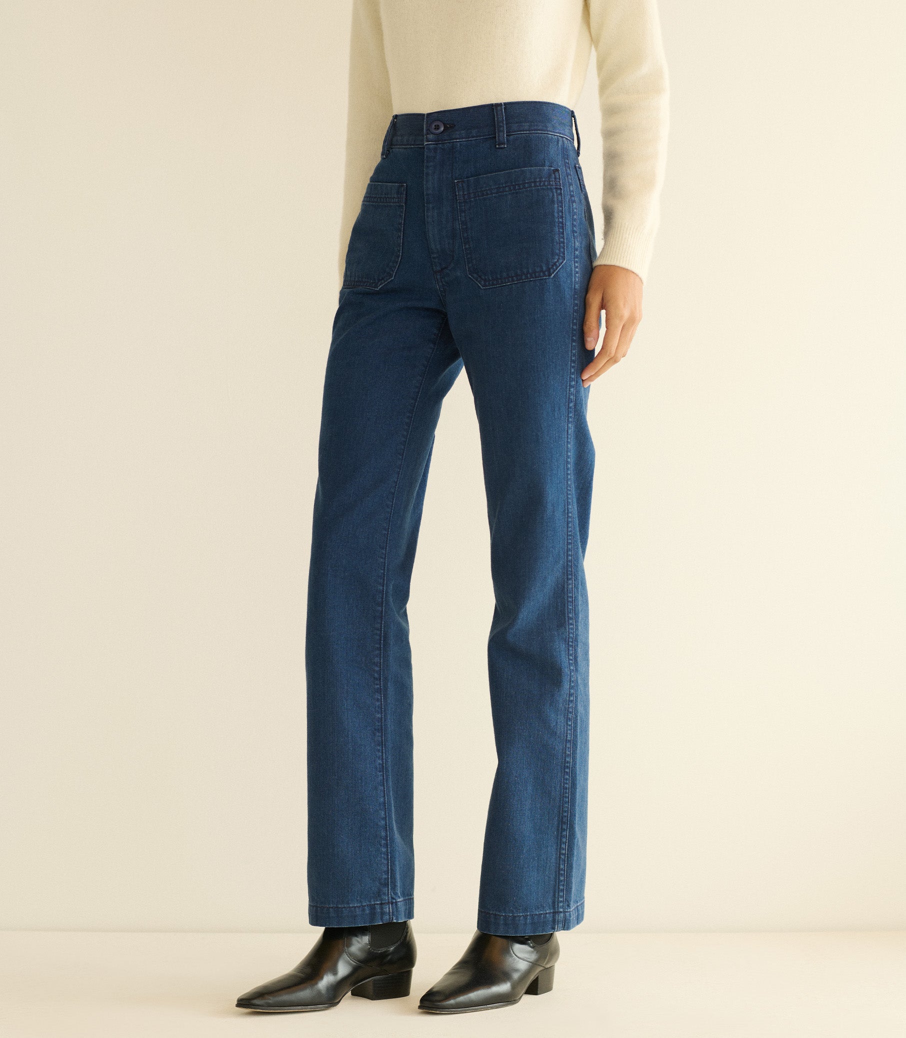 MARITIME MID RISE JEAN -- SIRENES WASH view 2

