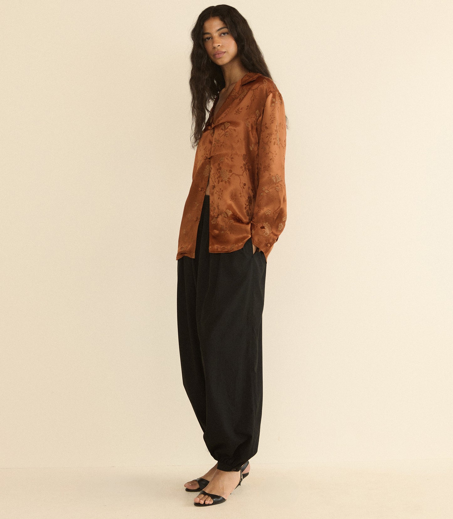 MAURISE TOP -- SPICED PECAN TAPPEZZERIA JACQUARD