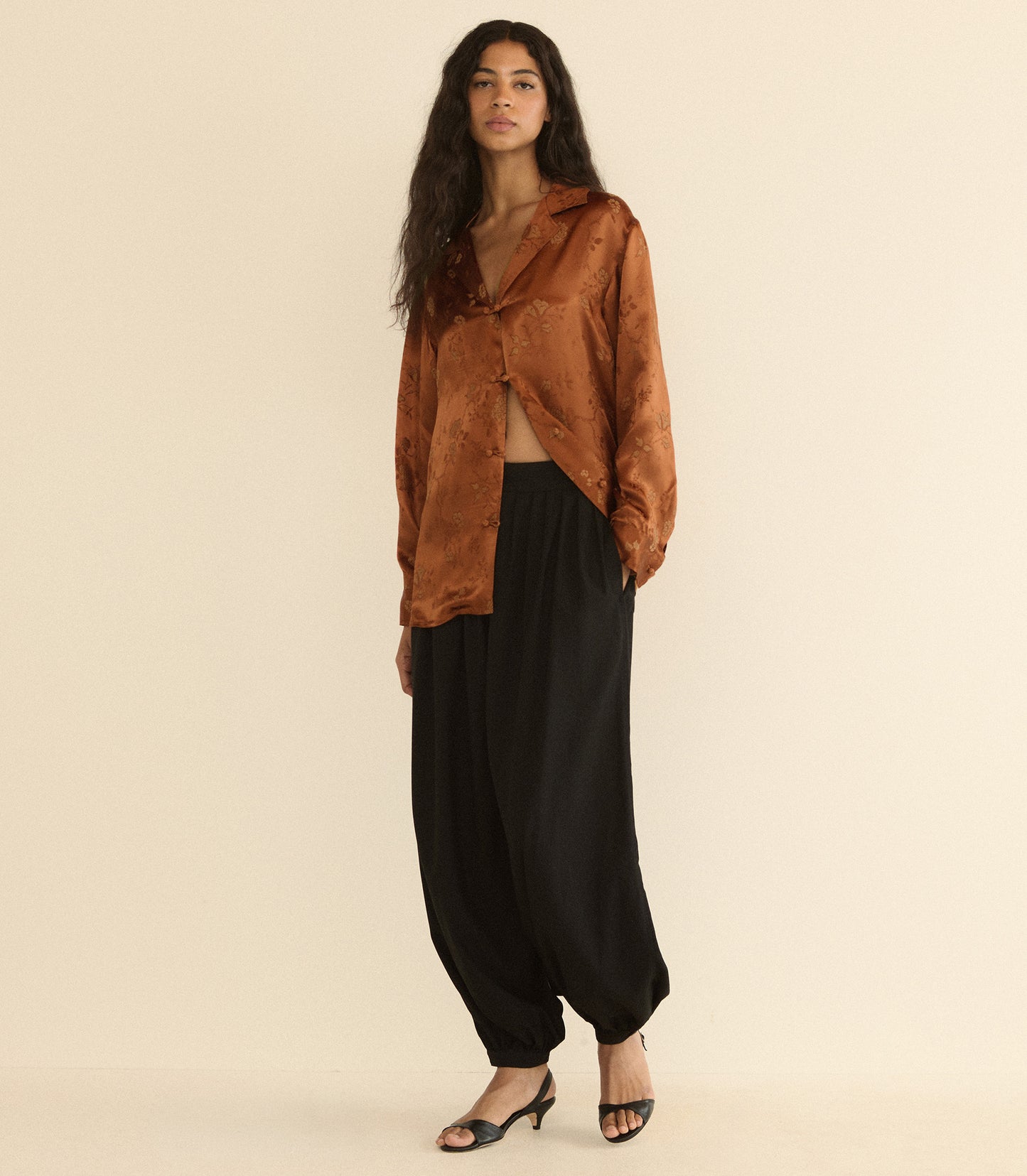 MAURISE TOP -- SPICED PECAN TAPPEZZERIA JACQUARD